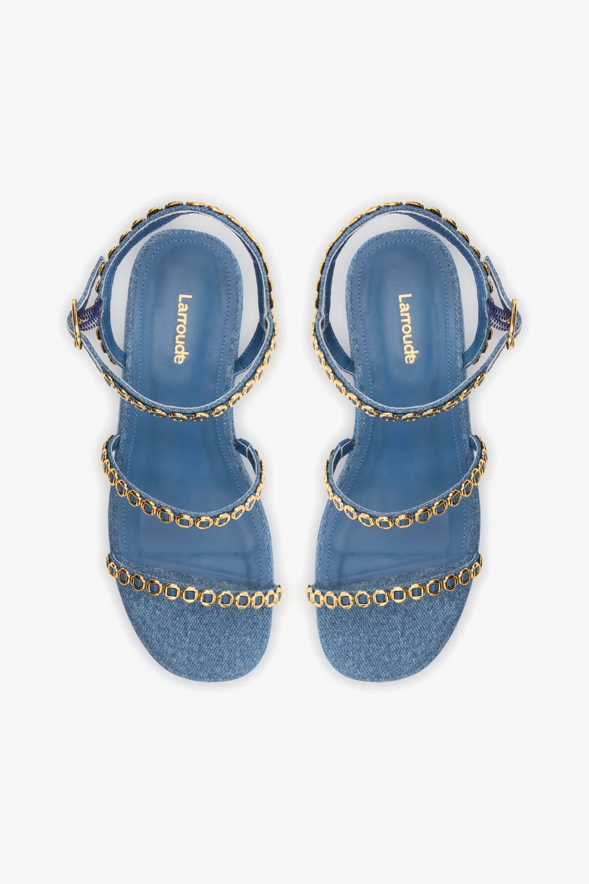 Gio Milanina Flatform Sandal In Blue Stoned Raffia - Image 3