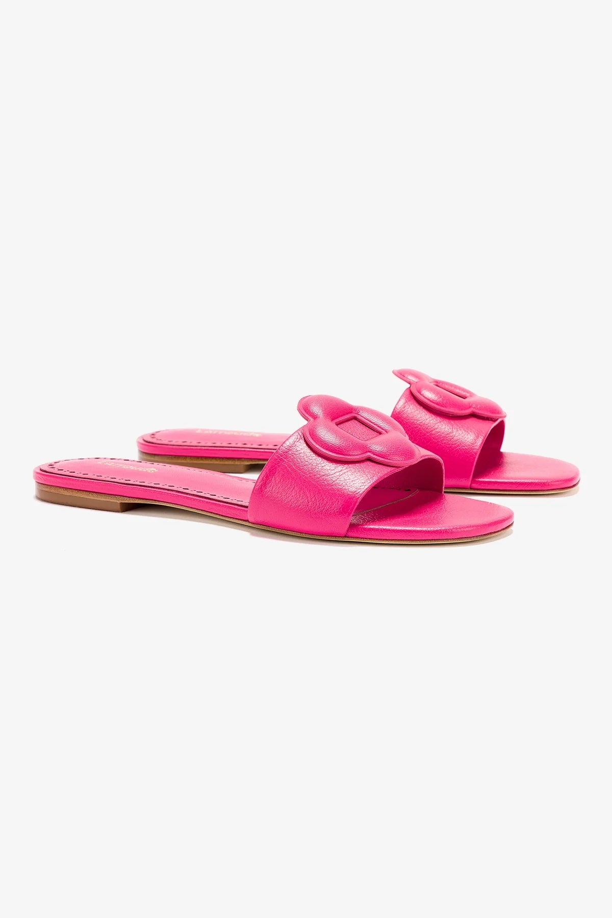 Flora Flat Mule In Pink Leather - Image 2