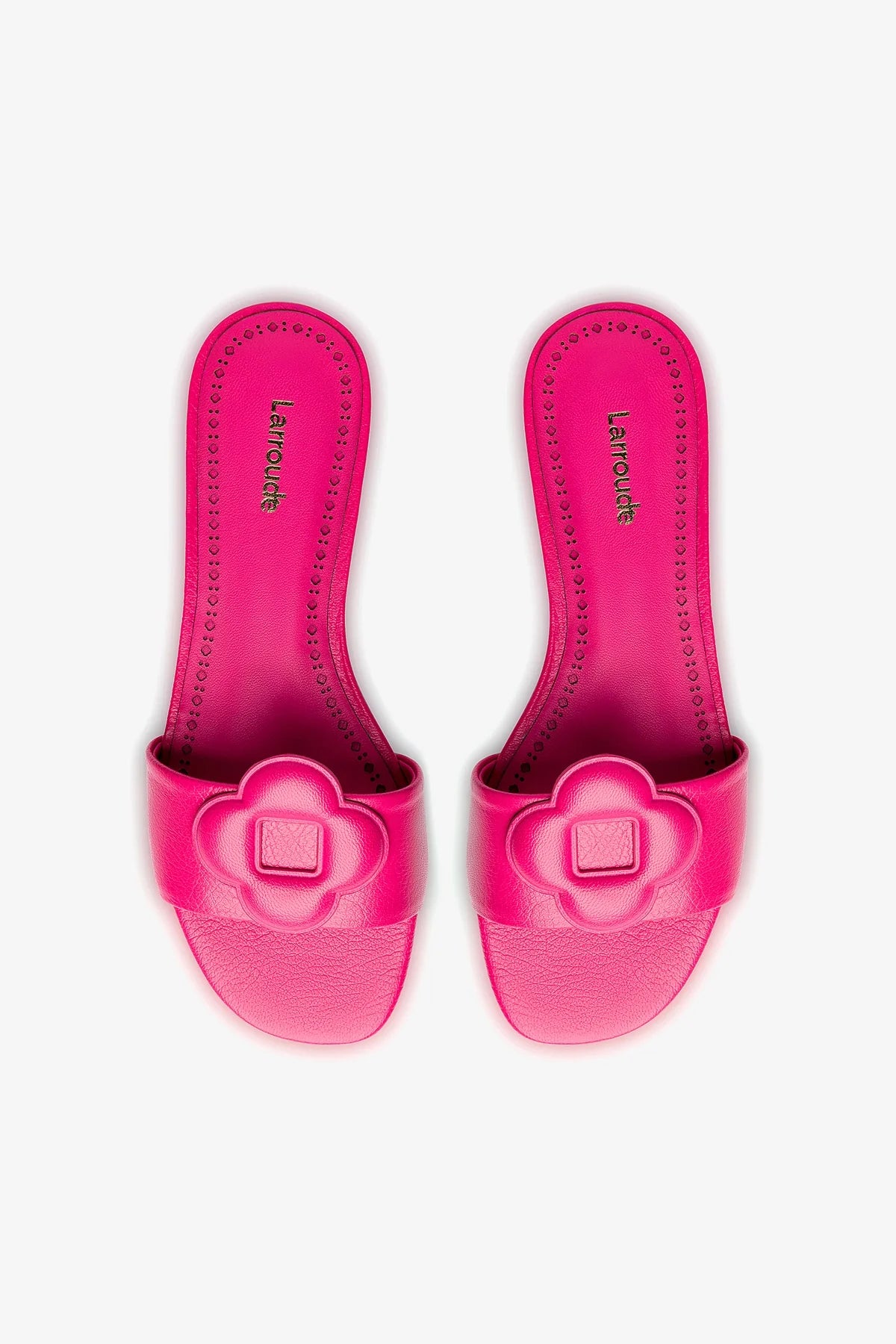 Flora Flat Mule In Pink Leather - Image 3