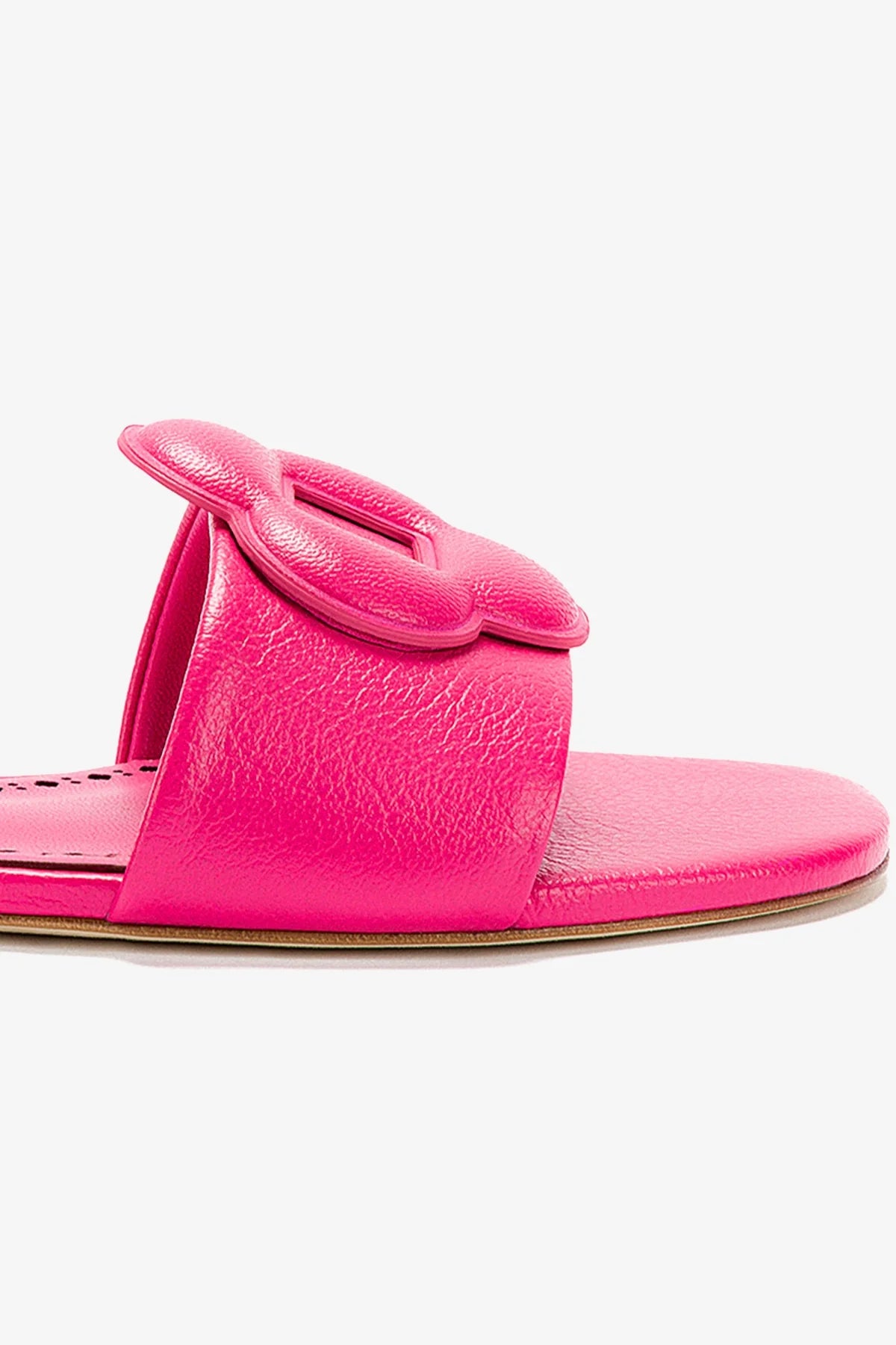 Flora Flat Mule In Pink Leather - Image 4