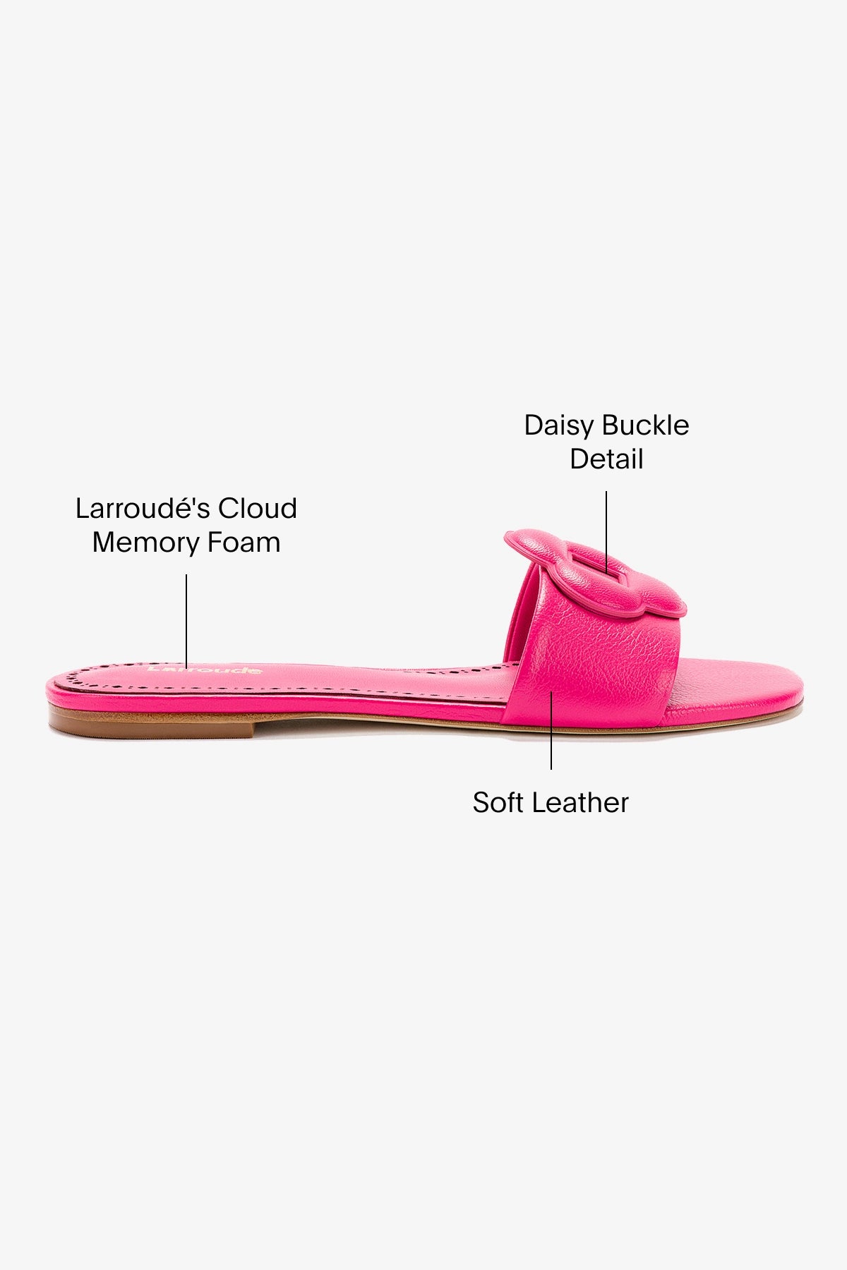 Flora Flat Mule In Pink Leather - Image 5