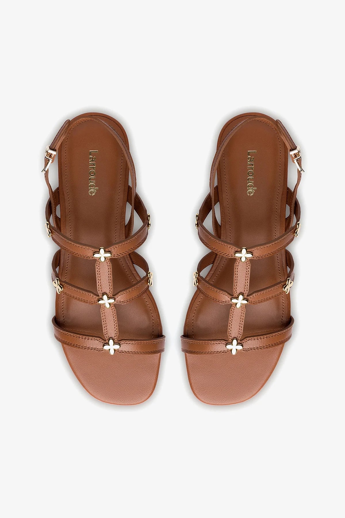 Harmony Flat Sandal In Caramel Leather - Image 3