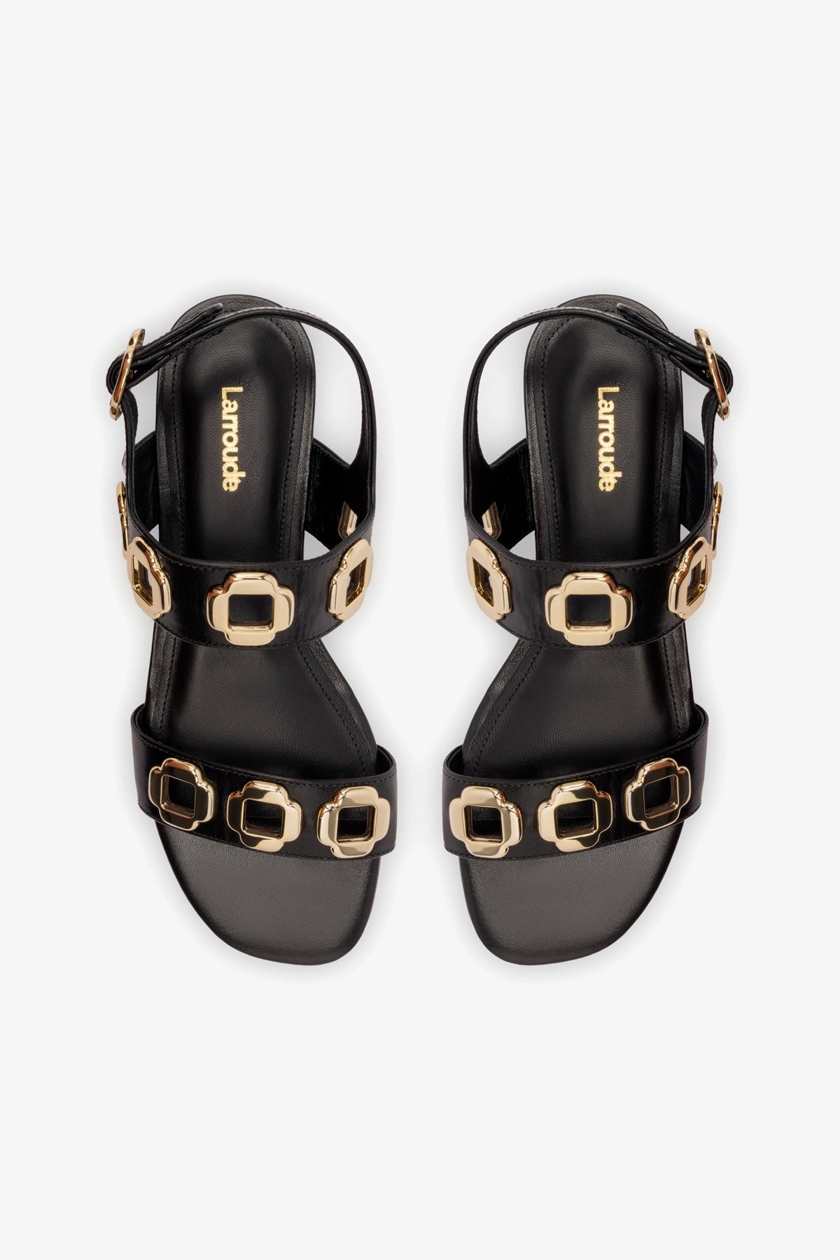 Milan Flat Sandal In Black Leather - Image 3