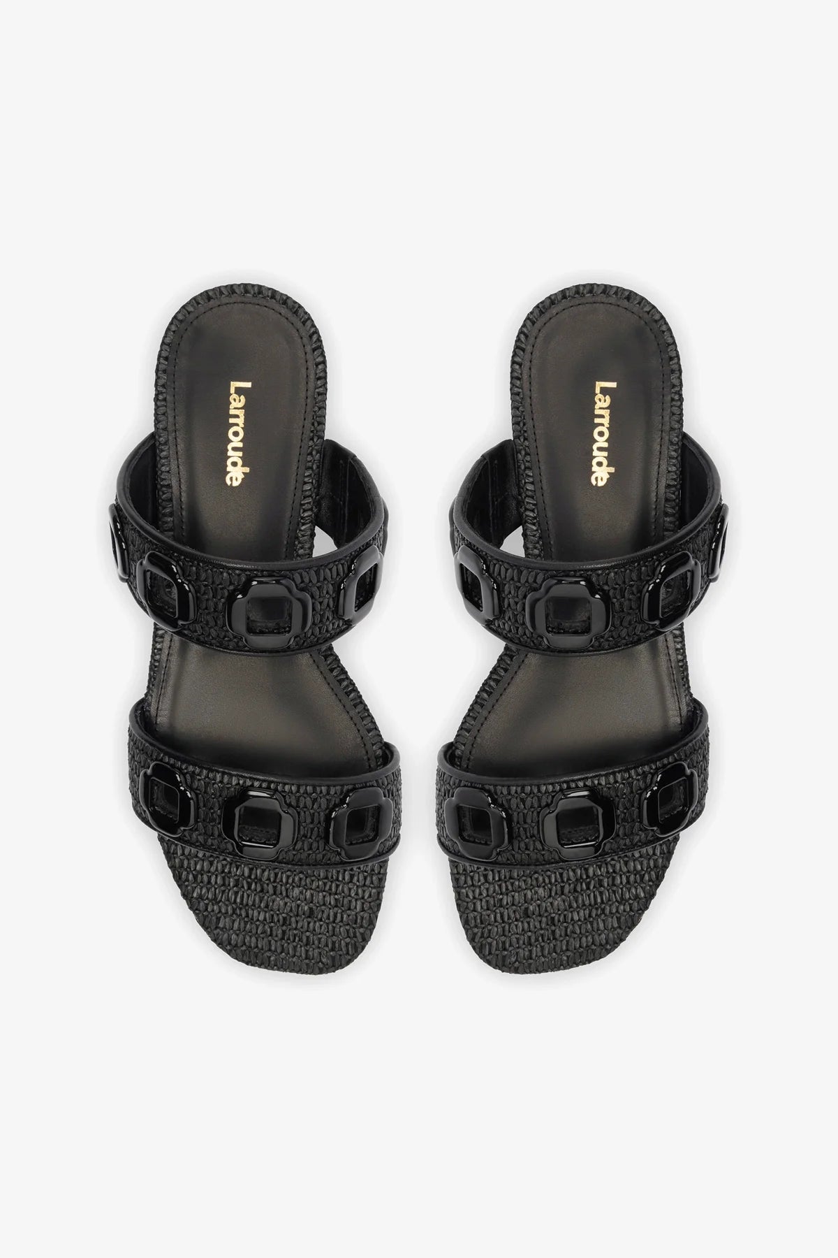 Milan Flat Mule In Black Wave Raffia - Image 3