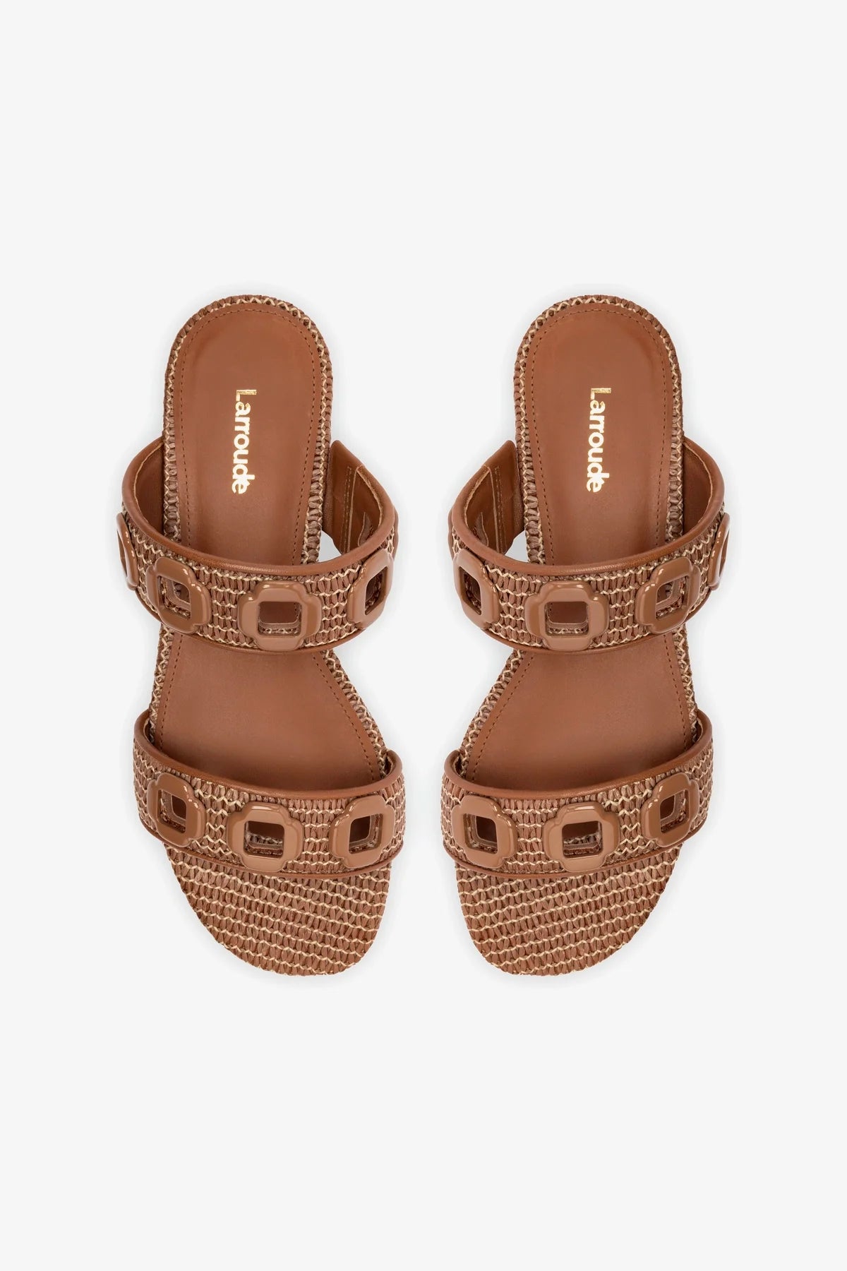 Milan Flat Mule In Caramel Wave Raffia - Image 3