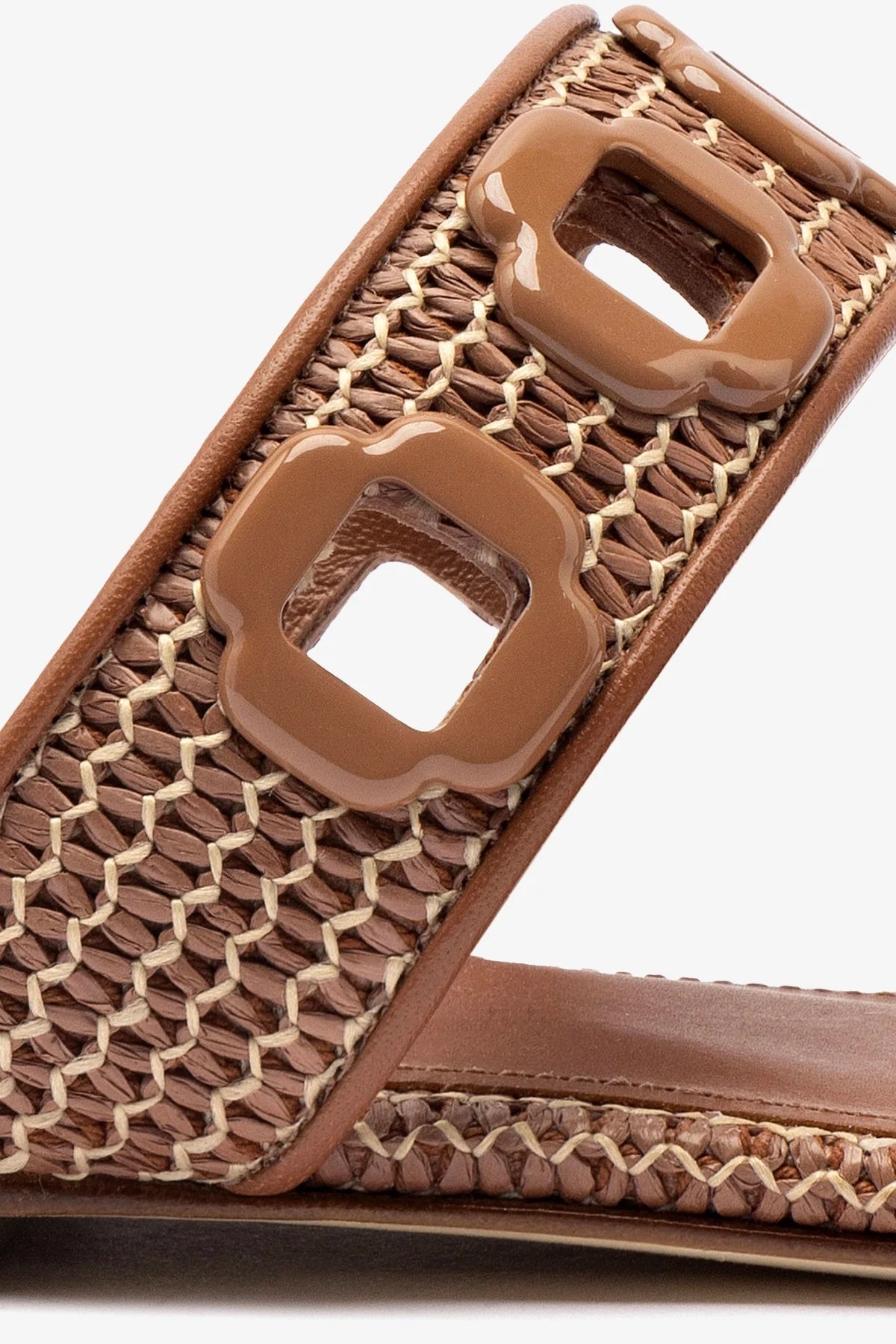 Milan Flat Mule In Caramel Wave Raffia - Image 4