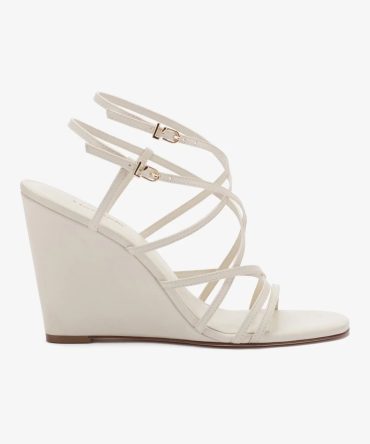 Naomi Wedge In Ivory Leather