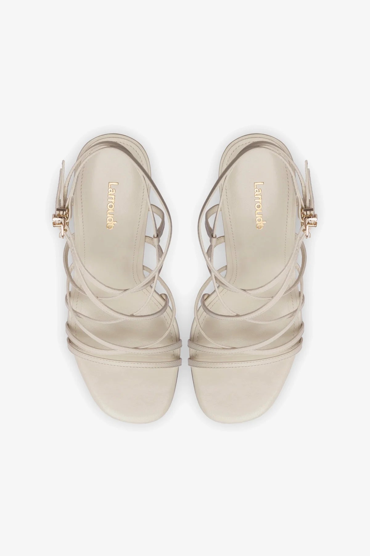 Naomi Wedge In Ivory Leather - Image 3