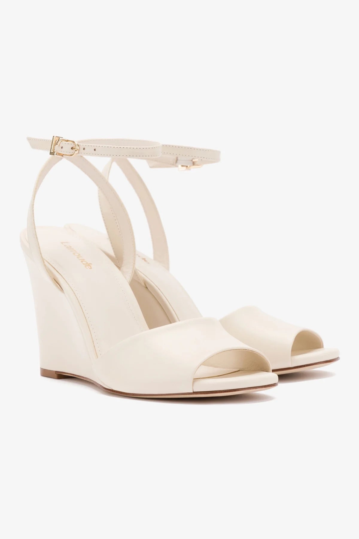 Yves Wedge In Ivory Leather - Image 2