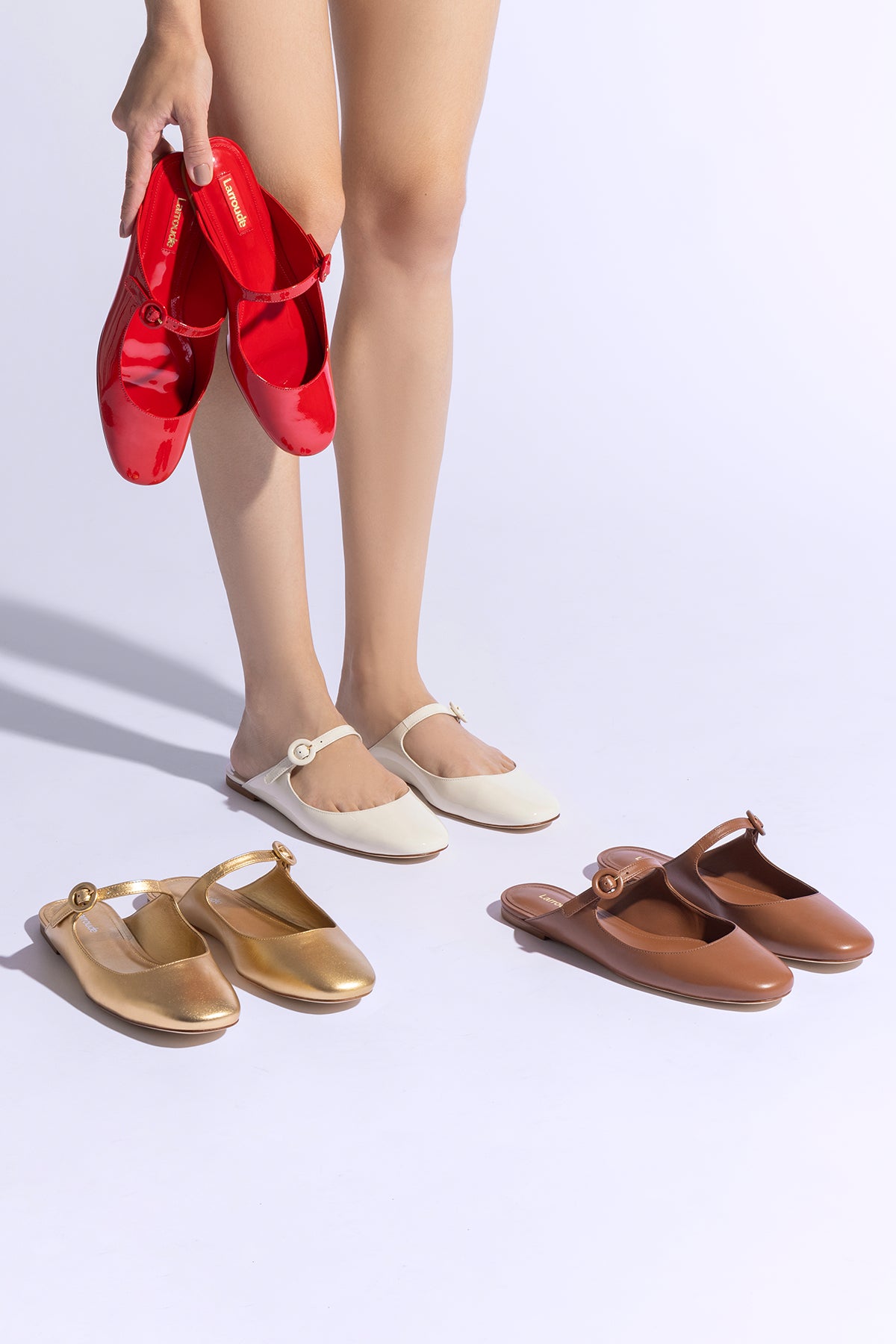 Blair Flat Mule In Gold Metallic Leather - Image 7