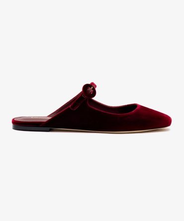Blair Flat Mule In Wine Velvet
