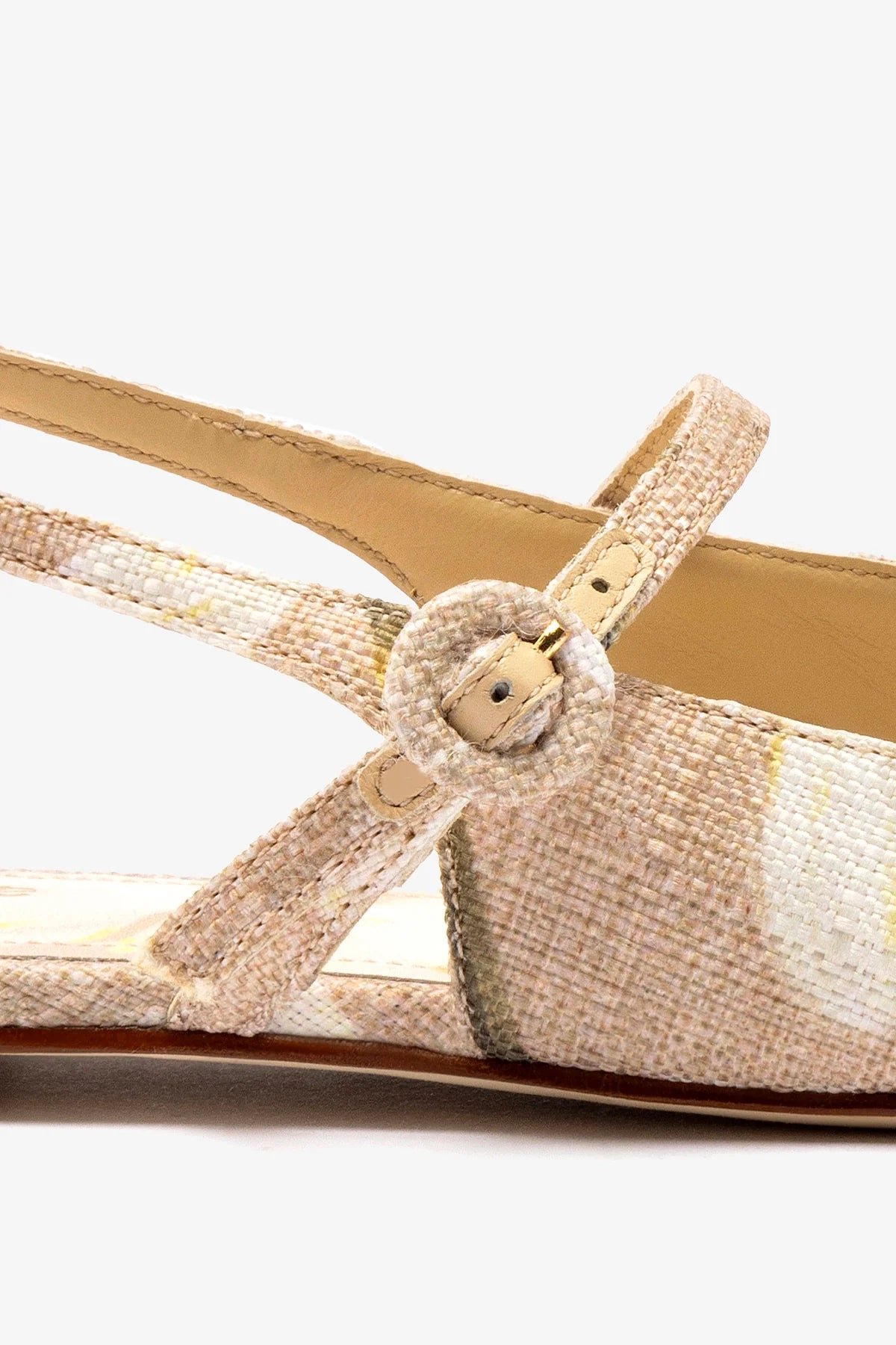Georgina Ballet Flat In Beige Printed Raffia - Image 4