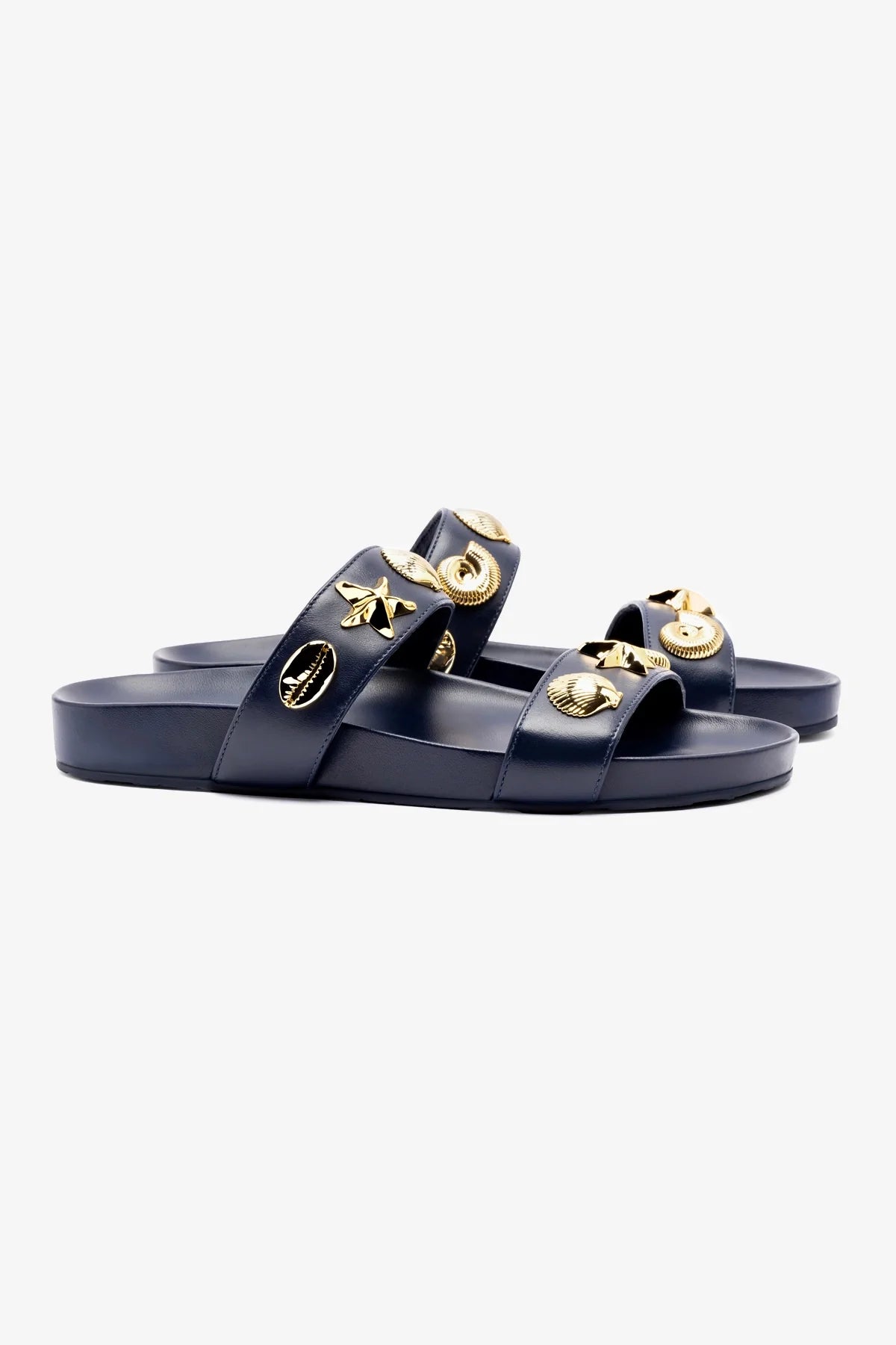 Madison Slide In Navy Leather - Image 2