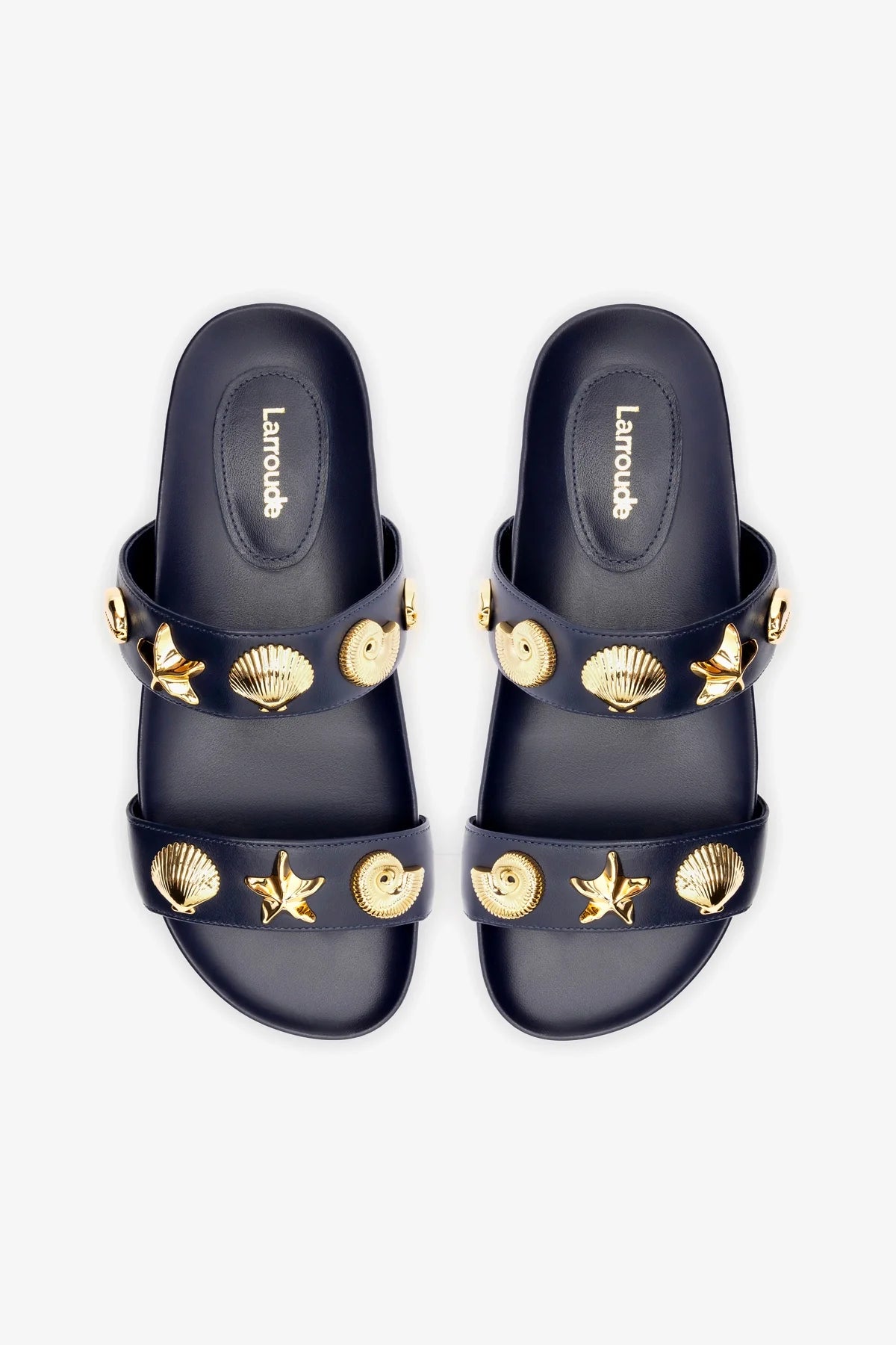 Madison Slide In Navy Leather - Image 3