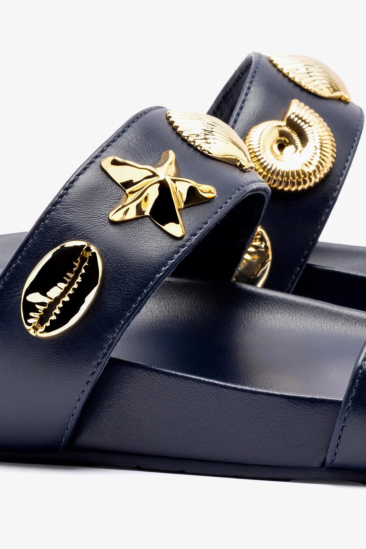 Madison Slide In Navy Leather - Image 4