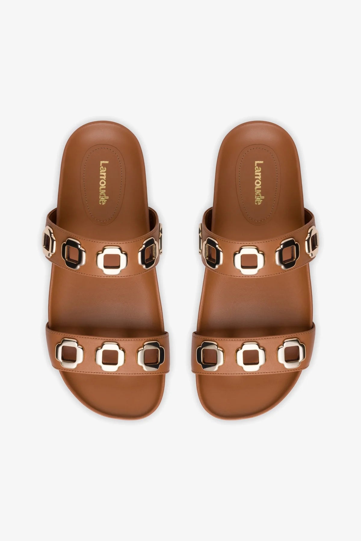 Milan Slide In Caramel Leather - Image 3