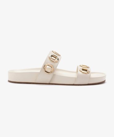 Milan Slide In Ivory Leather
