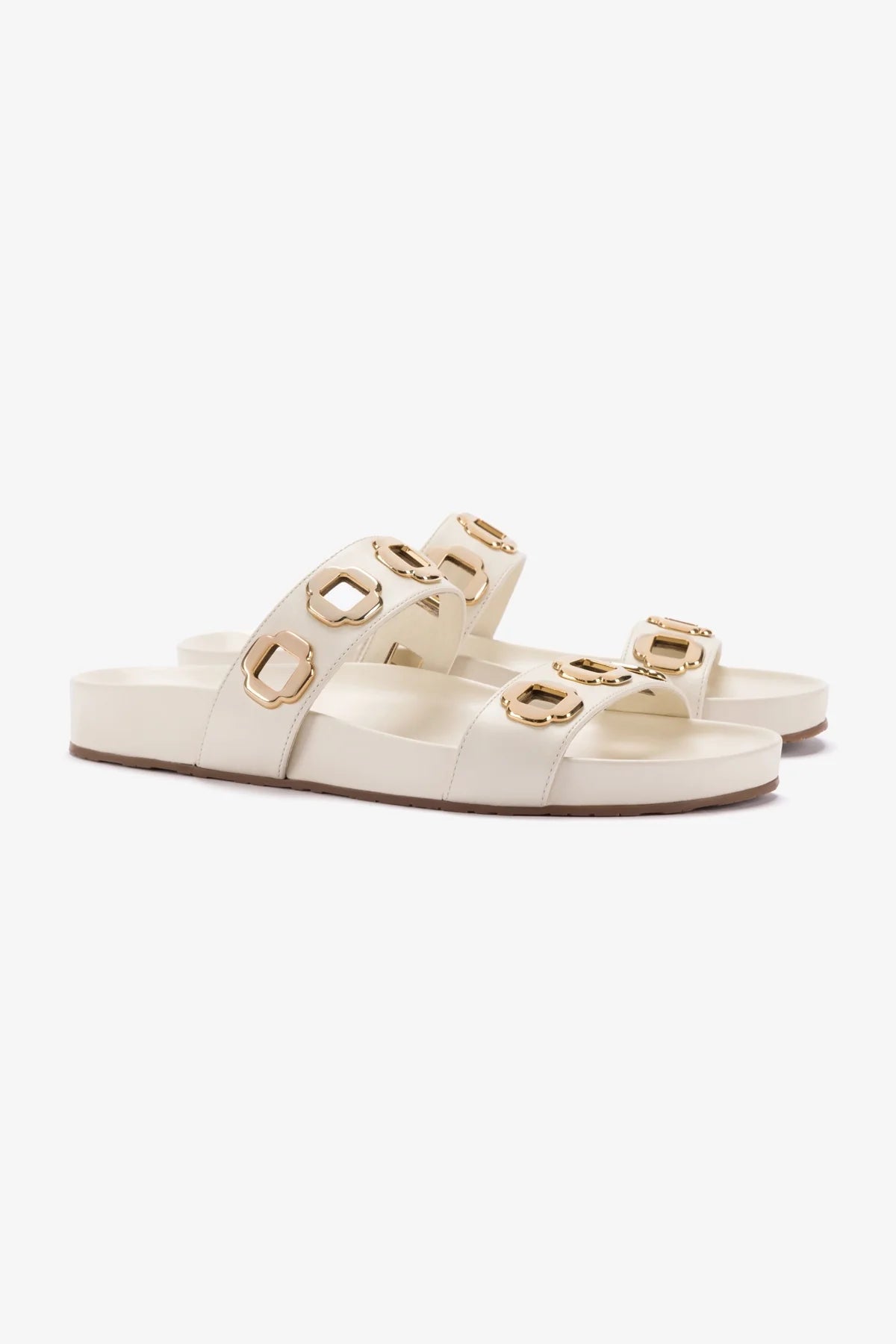 Milan Slide In Ivory Leather - Image 2