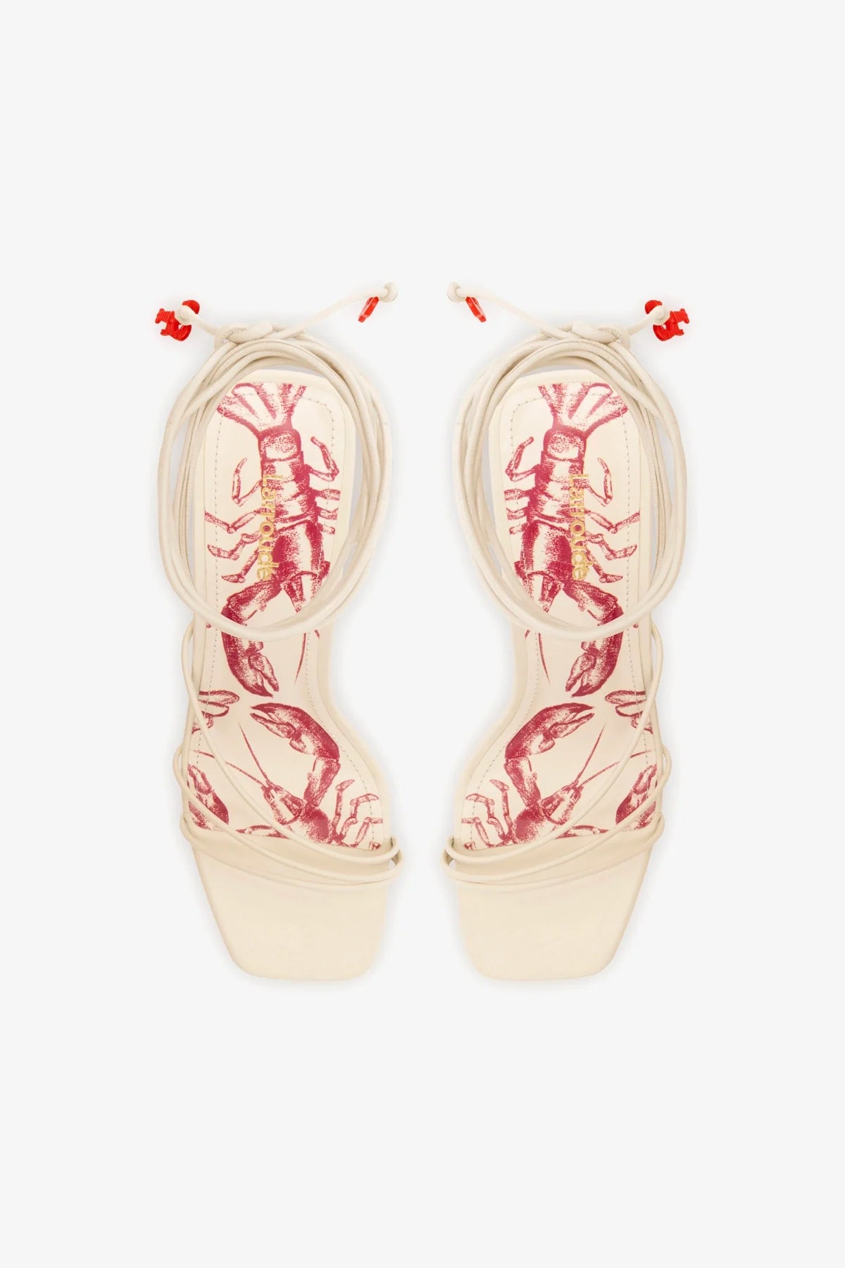 Nadia Sandal In Ivory Leather - Image 3