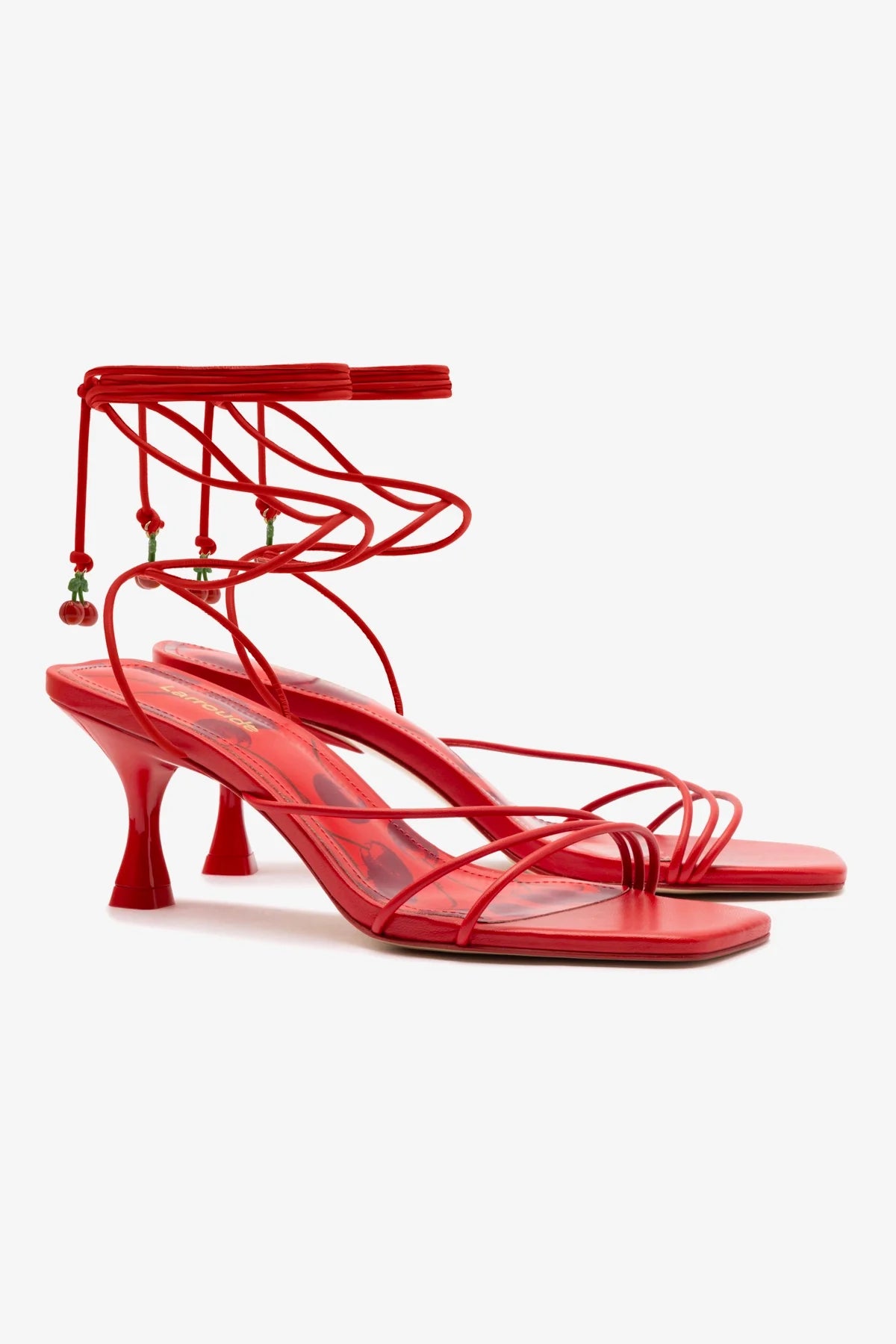 Nadia Sandal In Scarlet Leather - Image 2