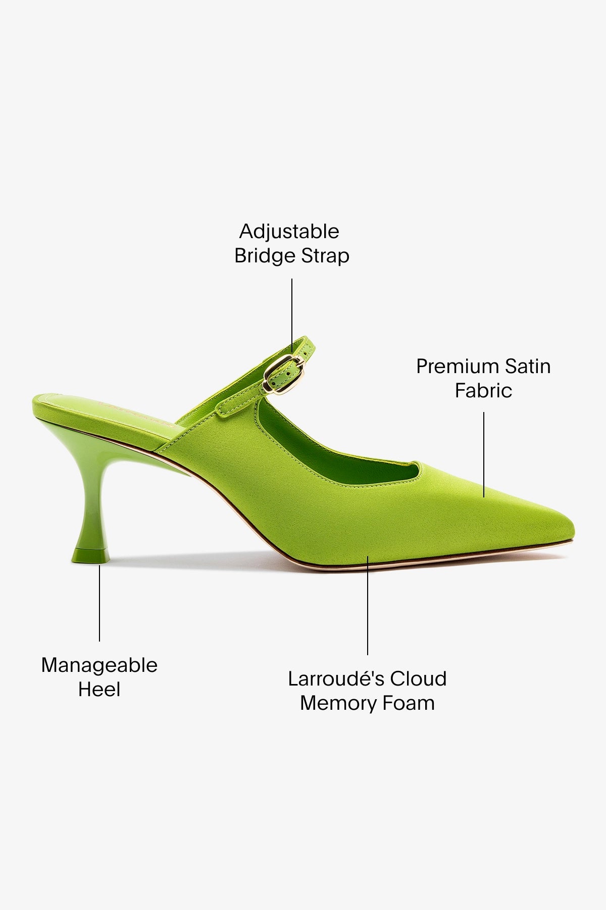 Ines Mule In Kiwi Satin - Image 5