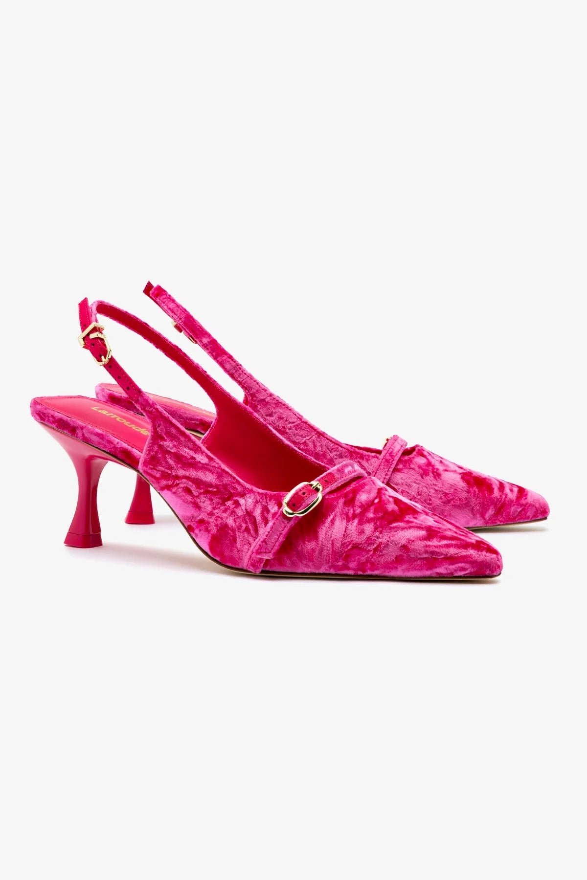 Ines Pump In Pink Velvet - Image 2