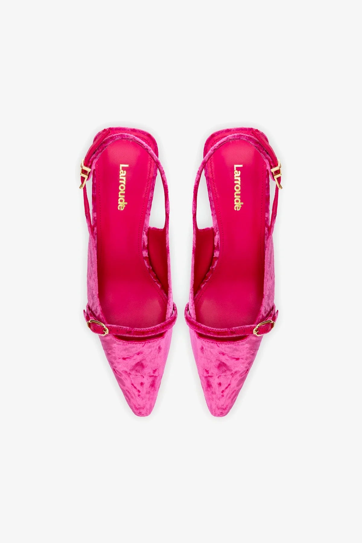 Ines Pump In Pink Velvet - Image 3