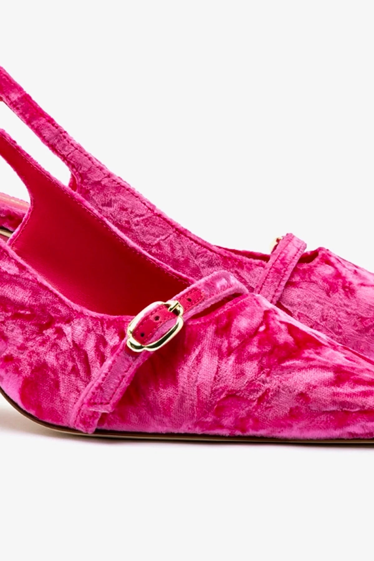 Ines Pump In Pink Velvet - Image 4