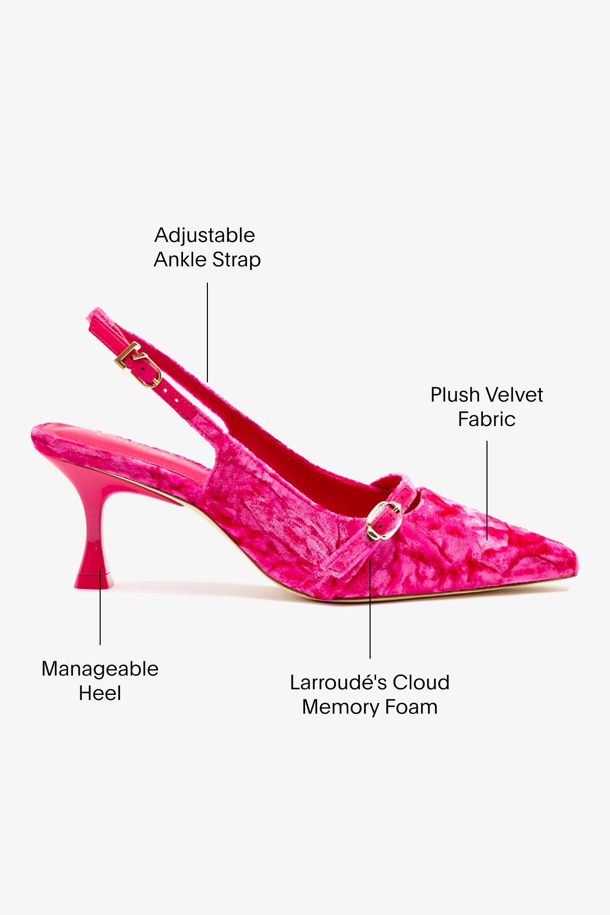 Ines Pump In Pink Velvet - Image 5