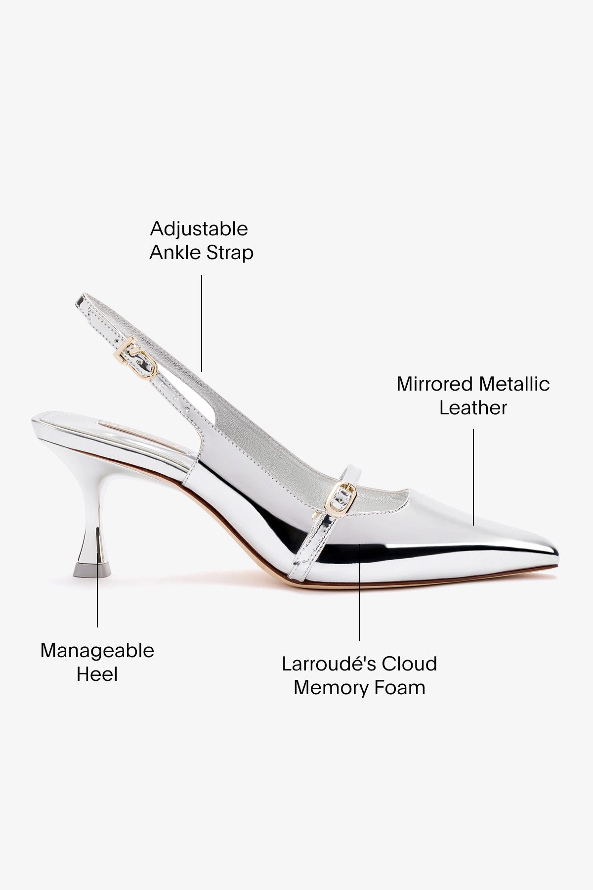 Ines Pump In Silver Specchio - Image 5