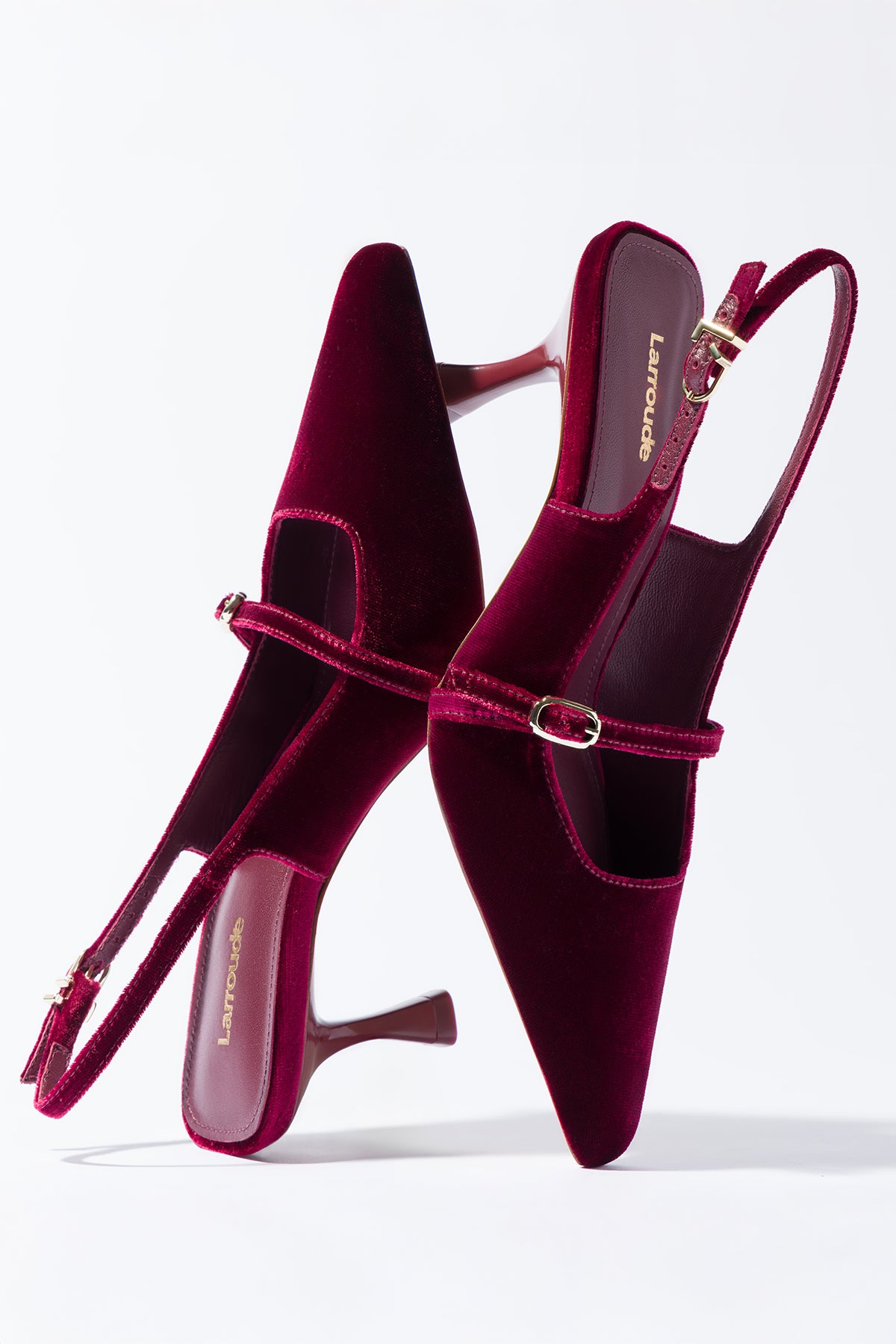 Ines Pump In Wine Velvet - Image 6