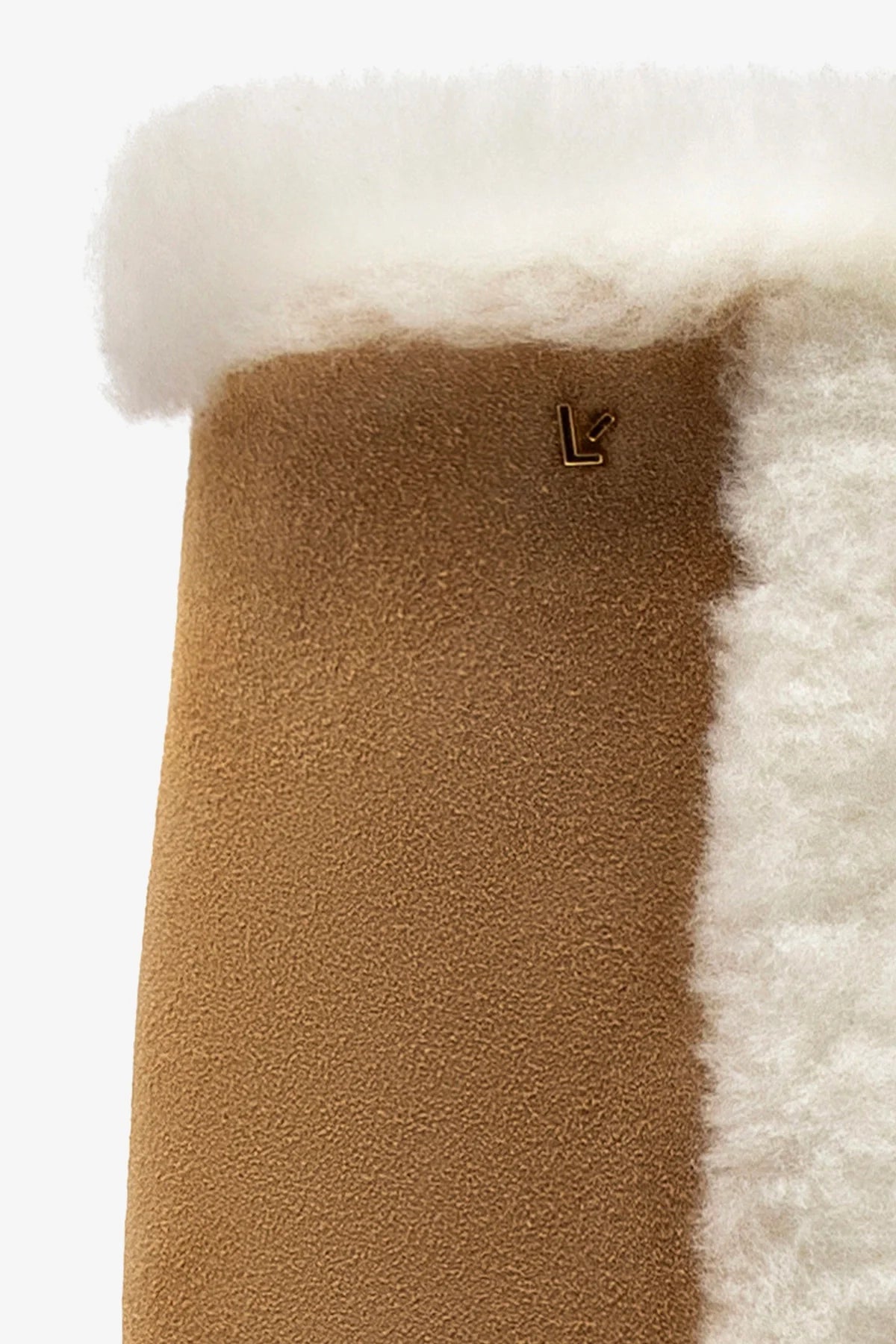 Cindy Hi Faux Fur Boot In Peanut Suede and Natural Shearling - Image 4