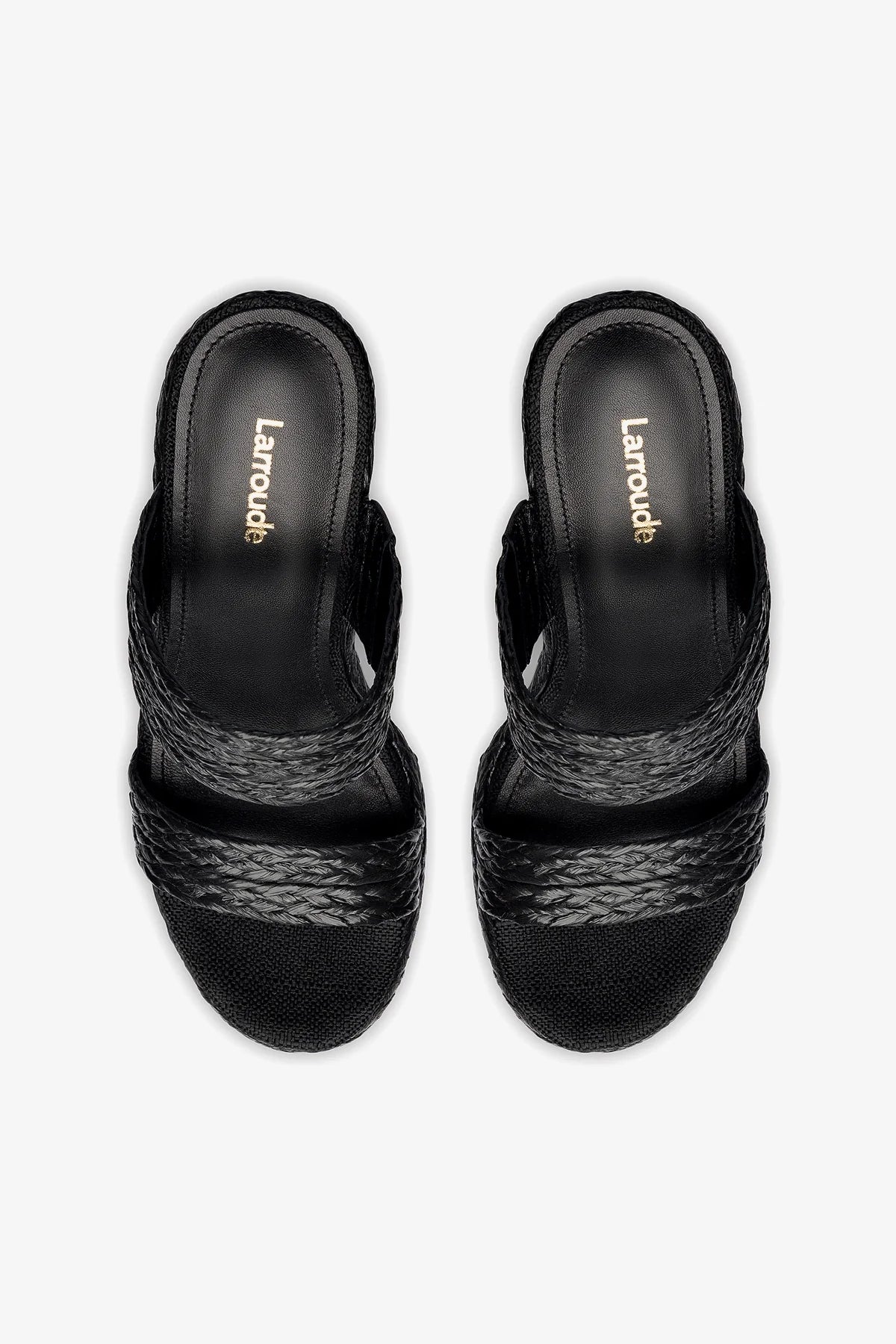 Pamela Wedge In Black Raffia - Image 3