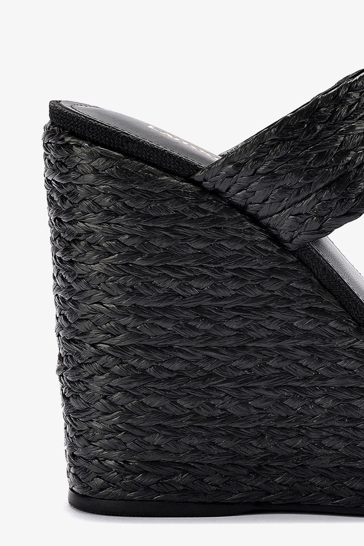 Pamela Wedge In Black Raffia - Image 4