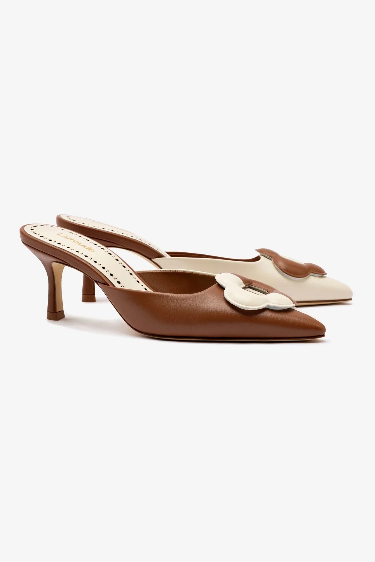 Flora Pump In Caramel and Ivory Leather - Image 2