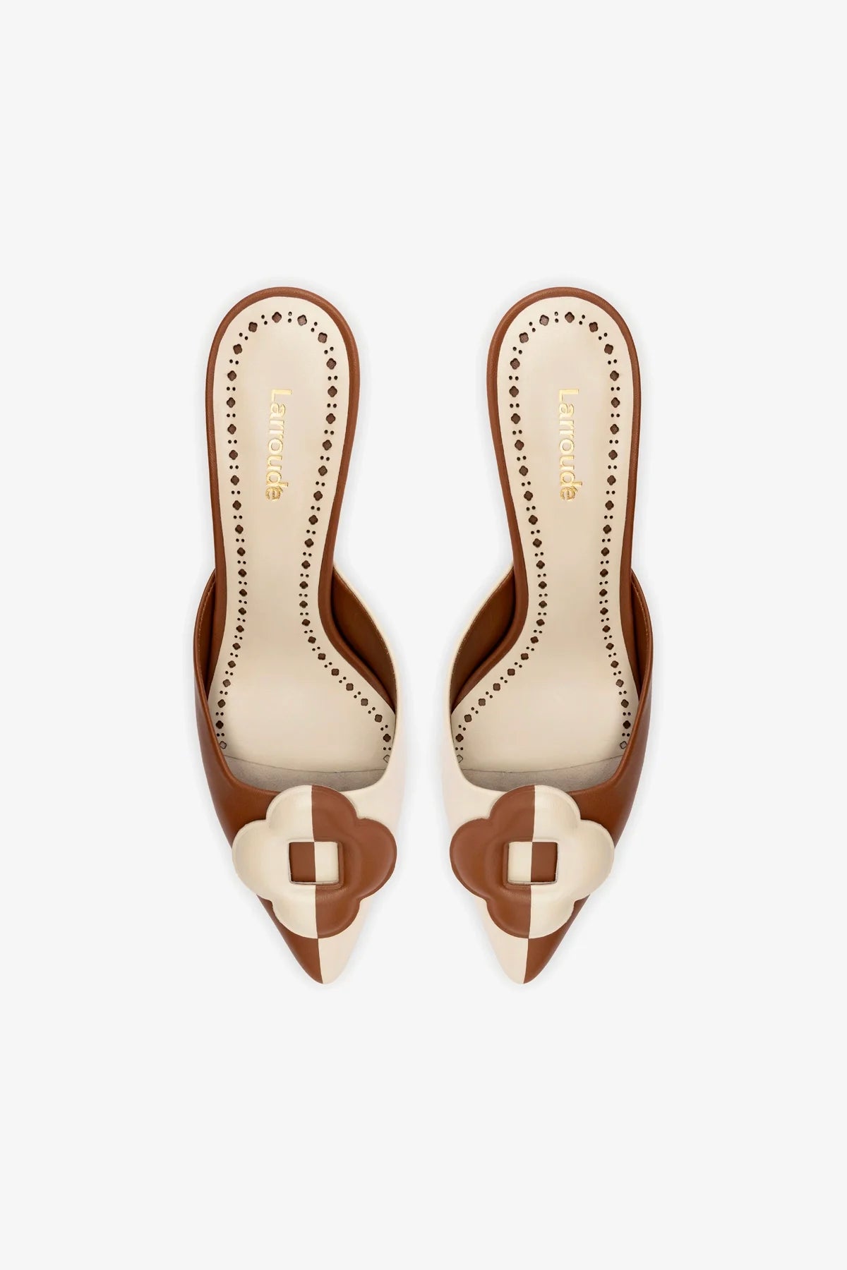 Flora Pump In Caramel and Ivory Leather - Image 3