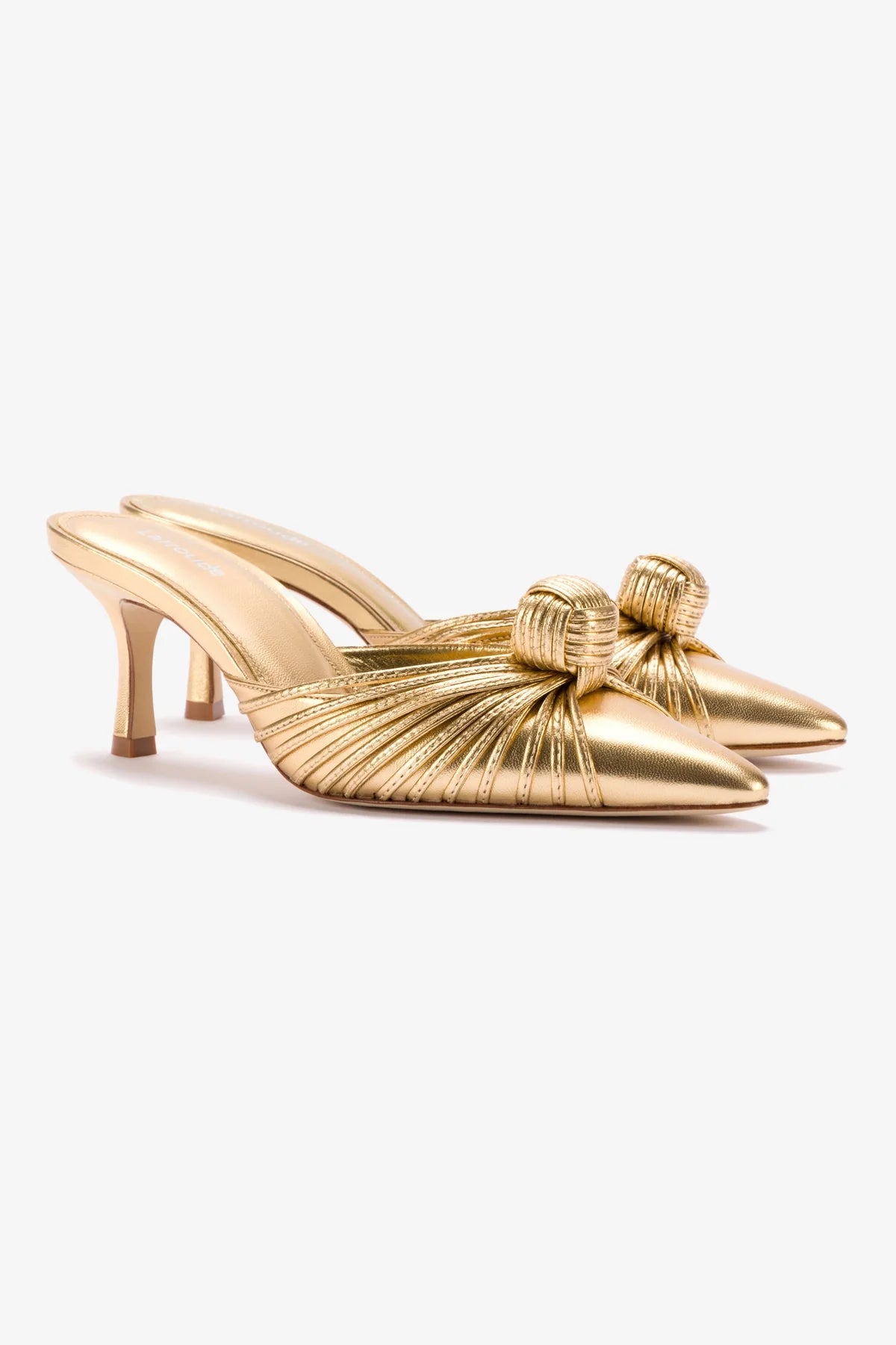Mini Valerie Pump In Gold Metallic Leather - Image 2