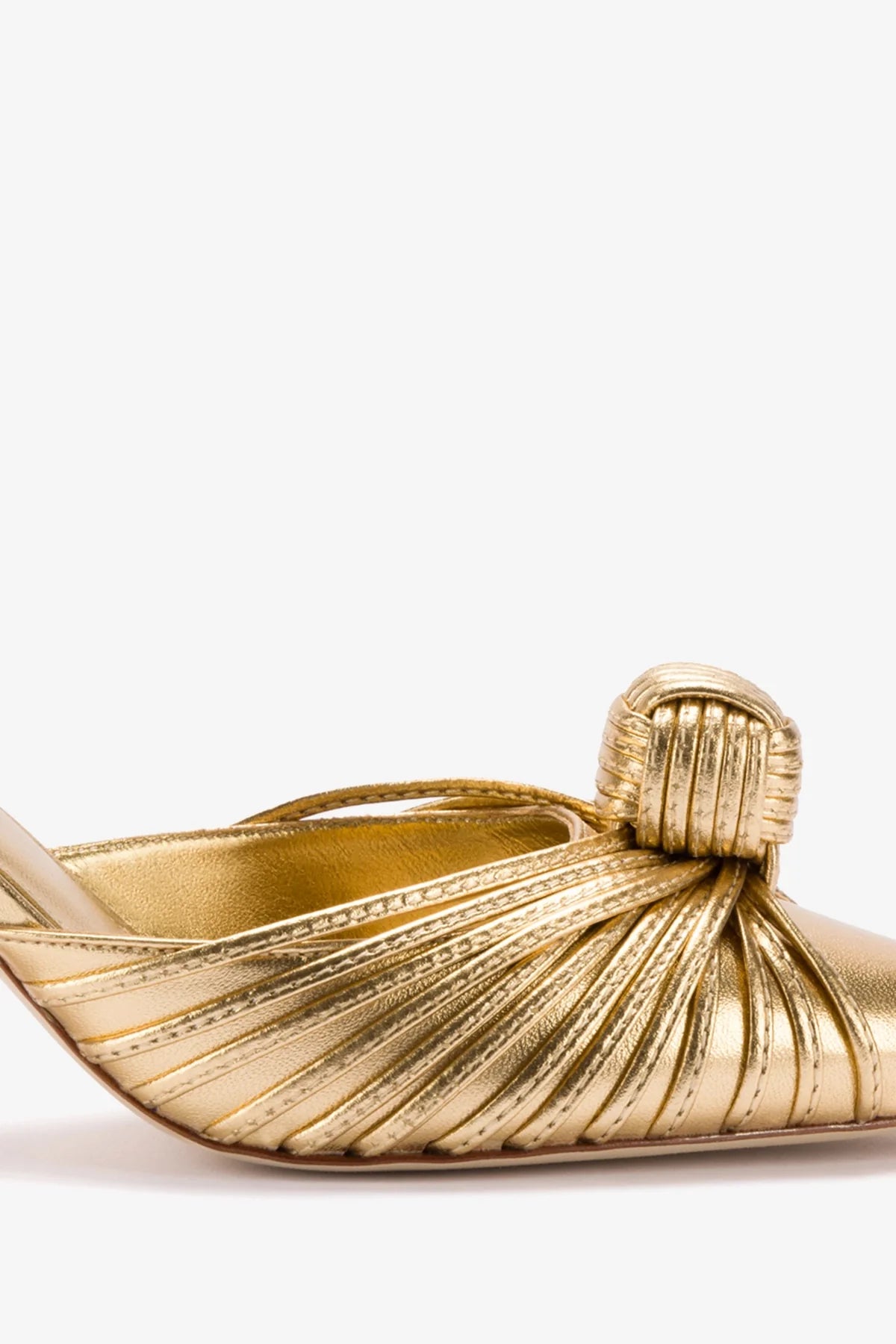 Mini Valerie Pump In Gold Metallic Leather - Image 4