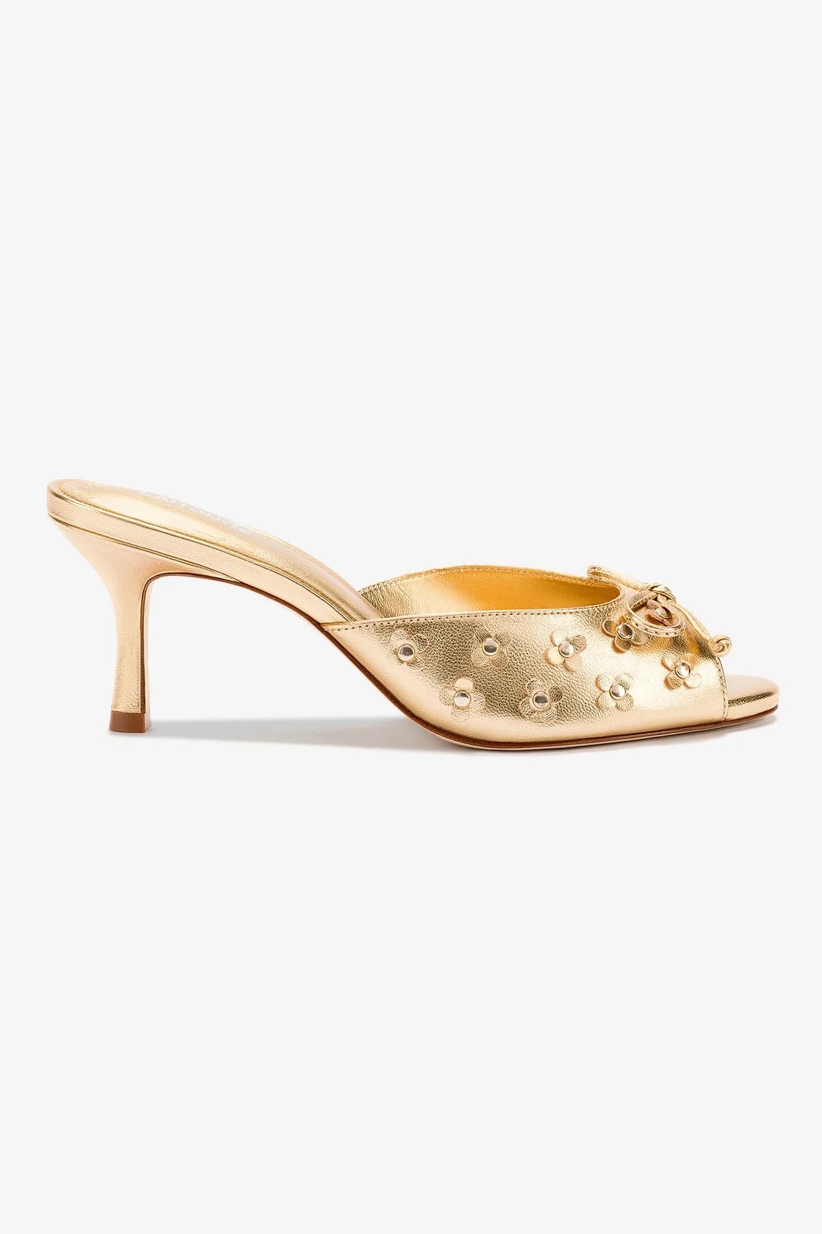 Jasmine Mule In Gold Metallic Leather