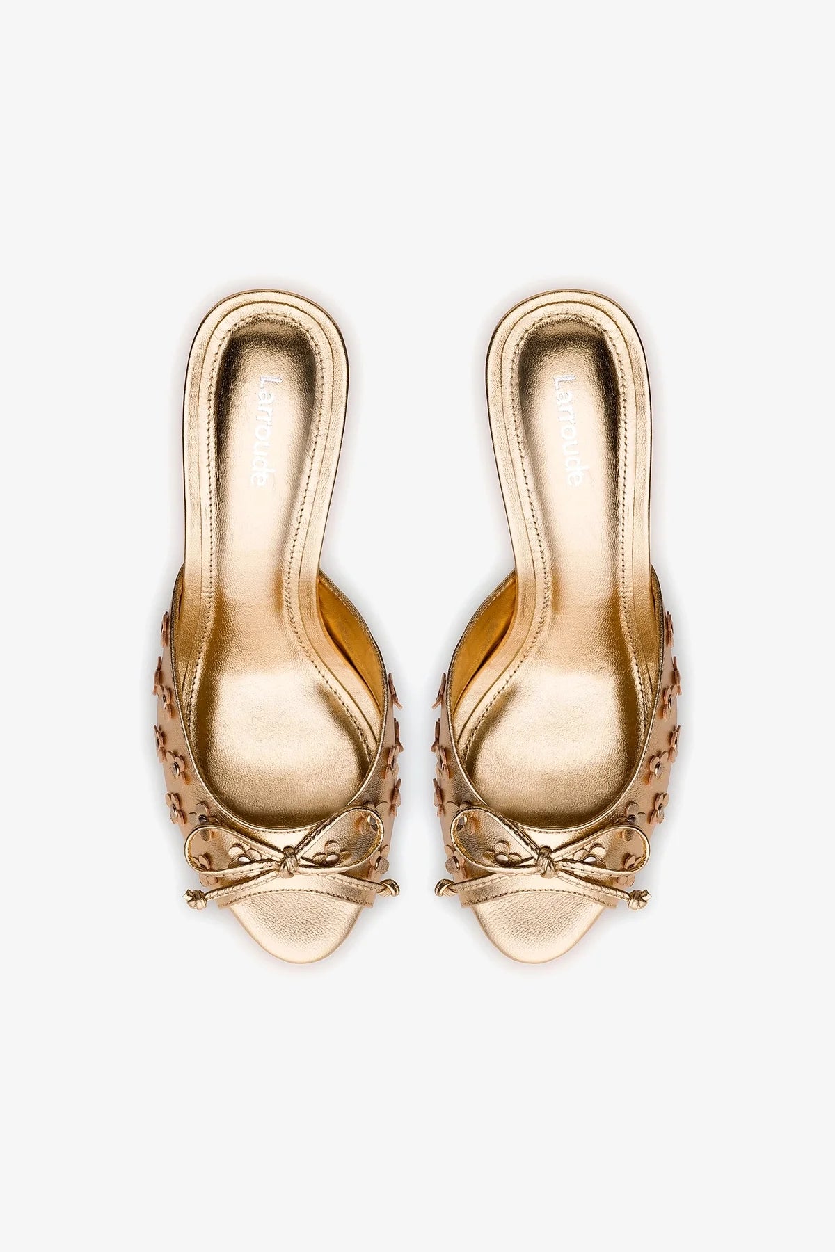 Jasmine Mule In Gold Metallic Leather - Image 3