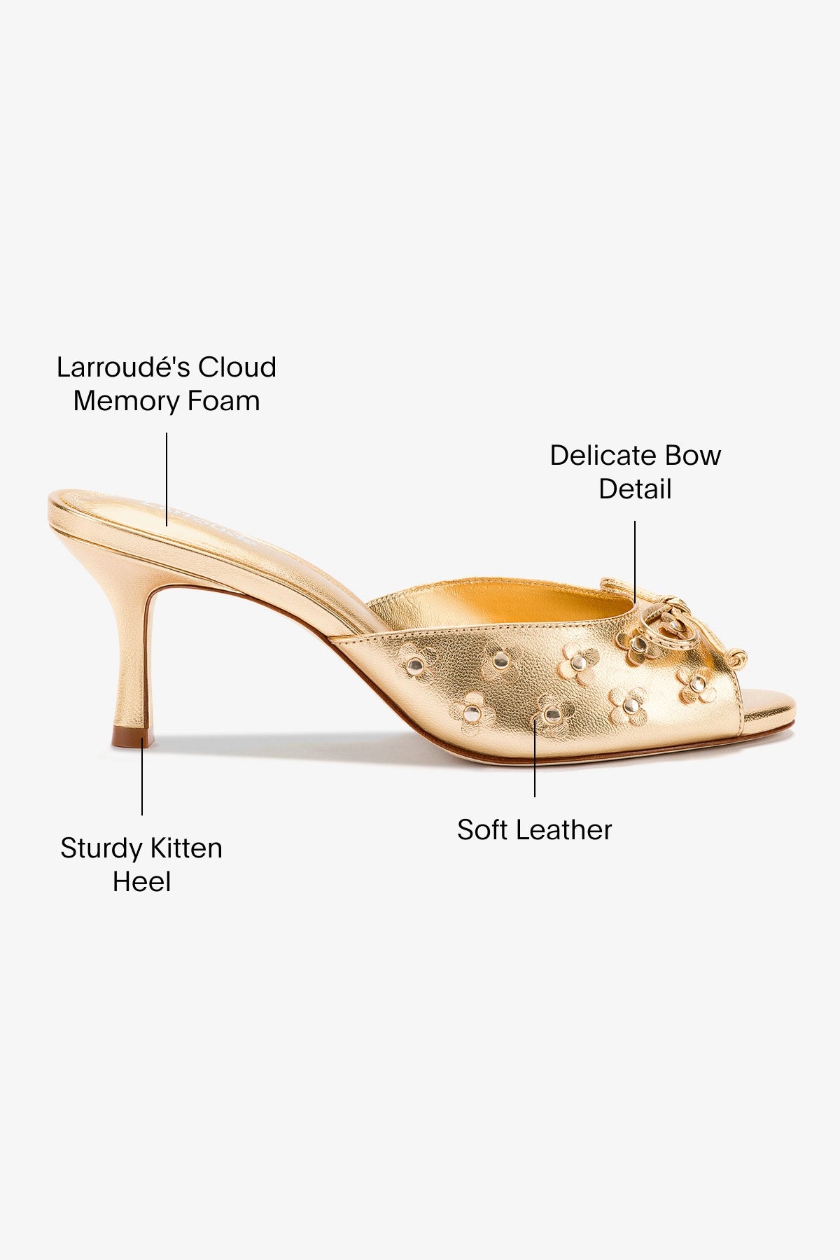 Jasmine Mule In Gold Metallic Leather - Image 5