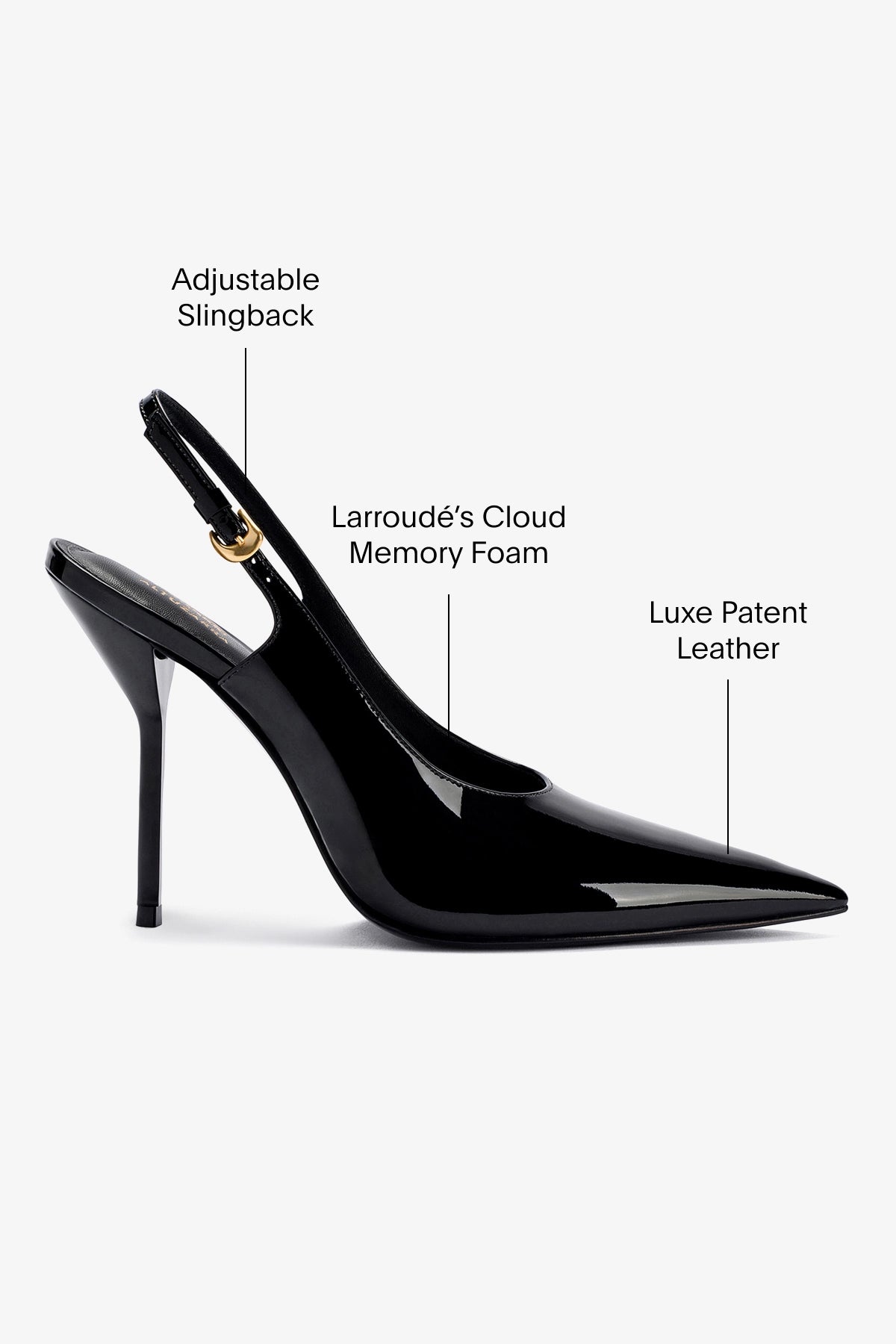 Larroudé x Altuzarra Pump In Black Patent Leather - Image 5
