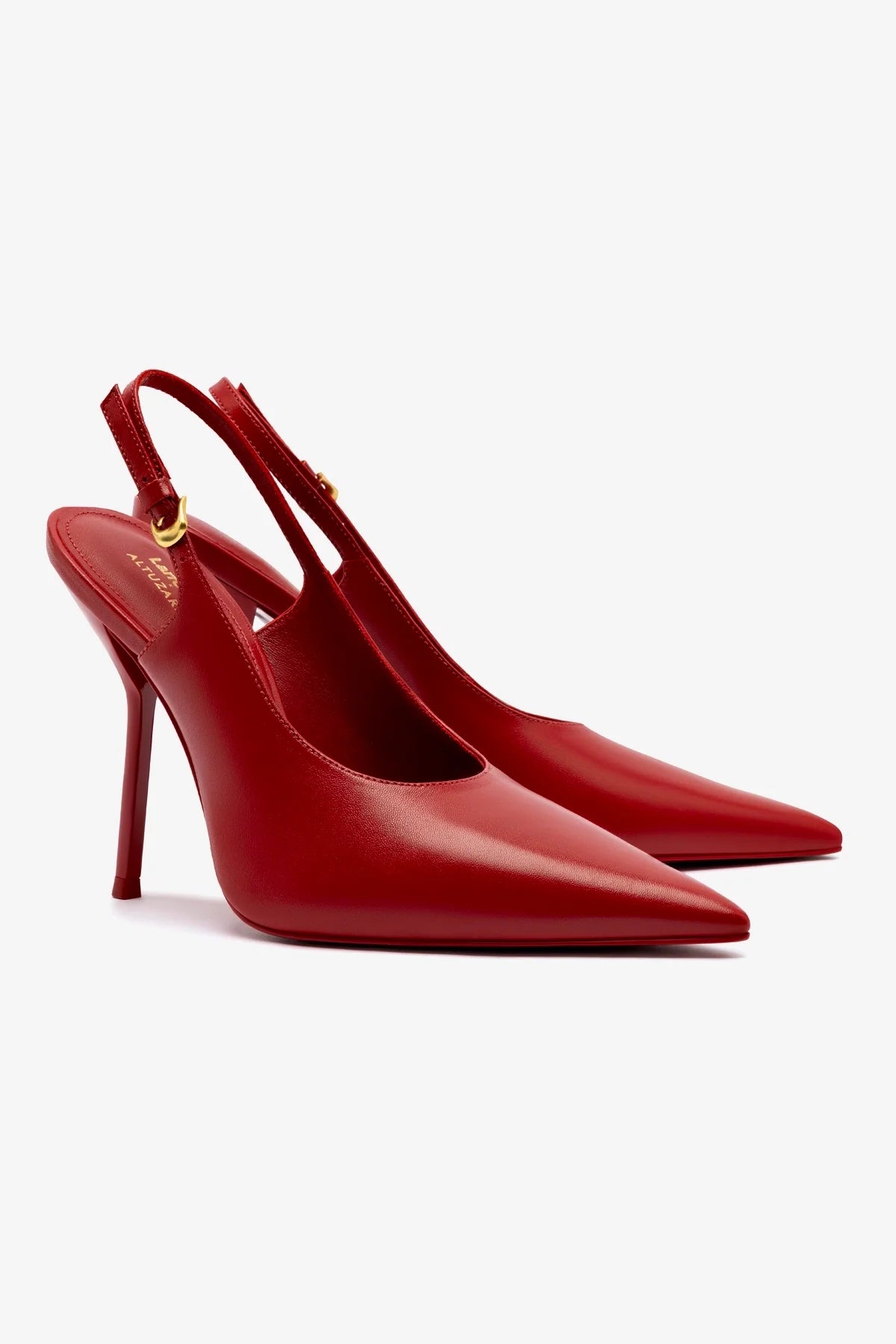 Larroudé x Altuzarra Pump In Blood Red Leather - Image 2