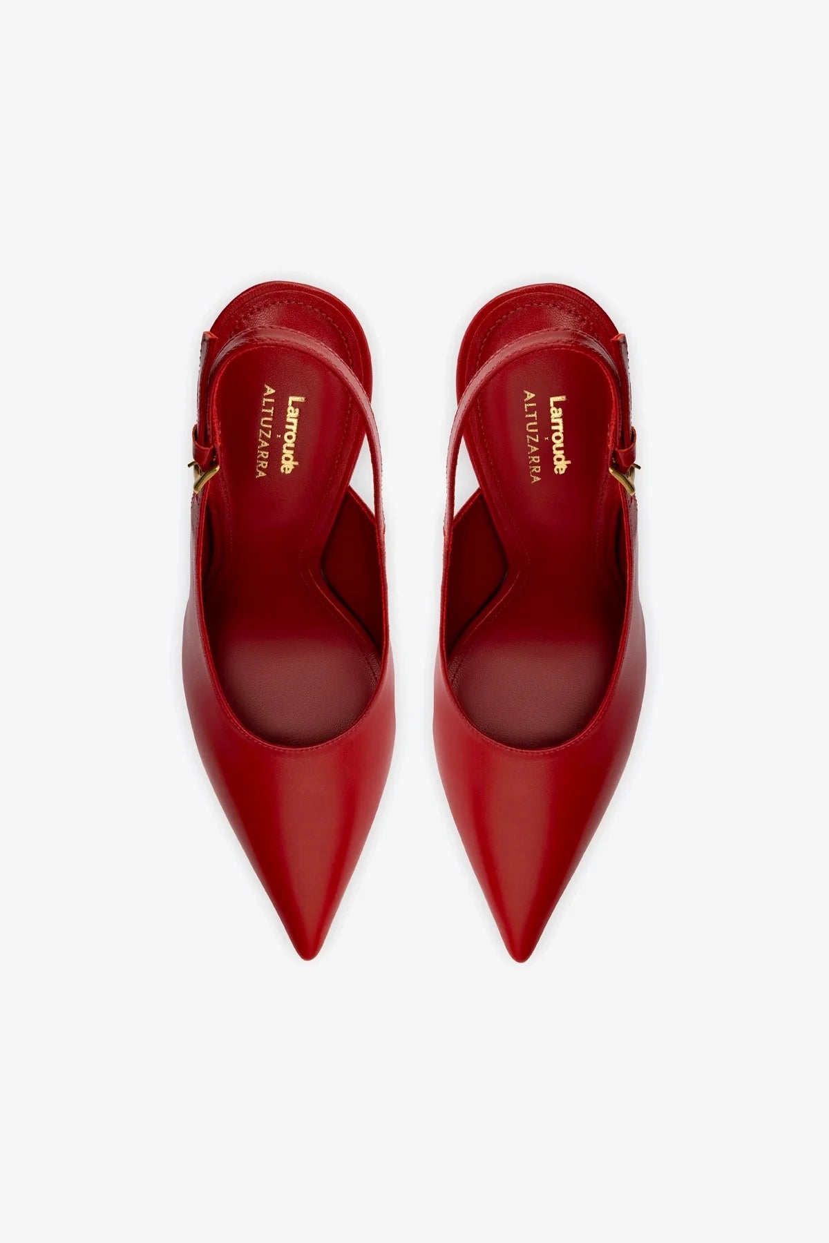 Larroudé x Altuzarra Pump In Blood Red Leather - Image 3