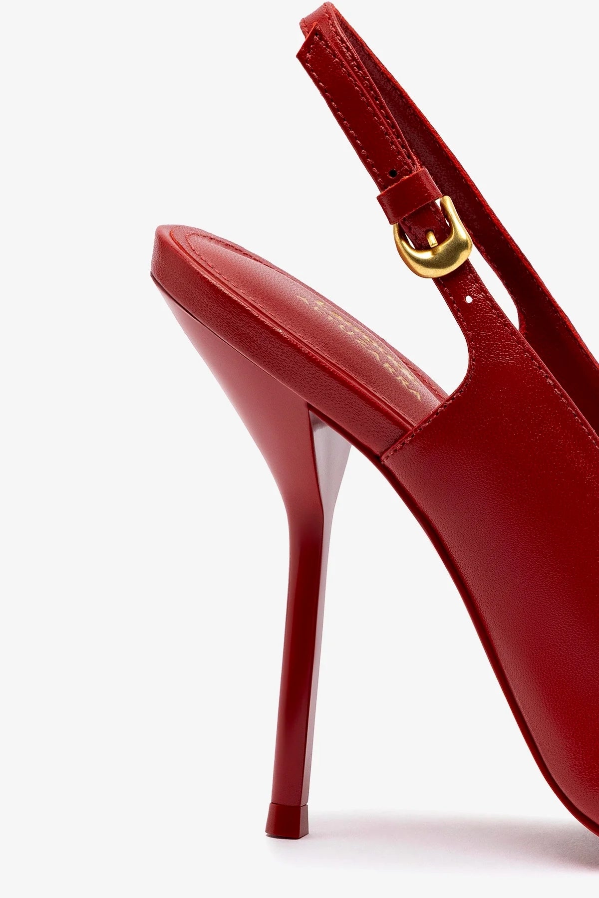 Larroudé x Altuzarra Pump In Blood Red Leather - Image 4
