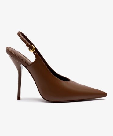 Larroudé x Altuzarra Pump In Burnt Umber Leather
