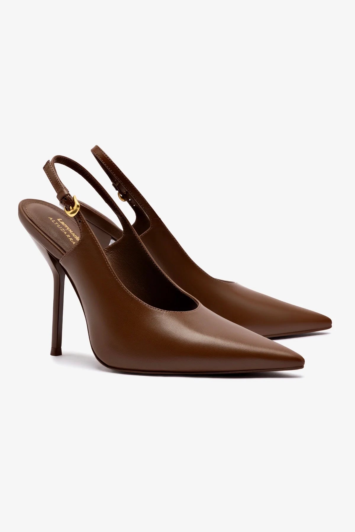 Larroudé x Altuzarra Pump In Burnt Umber Leather - Image 2