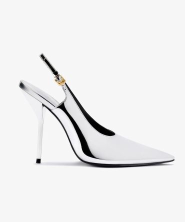 Larroudé x Altuzarra Pump In Silver Specchio