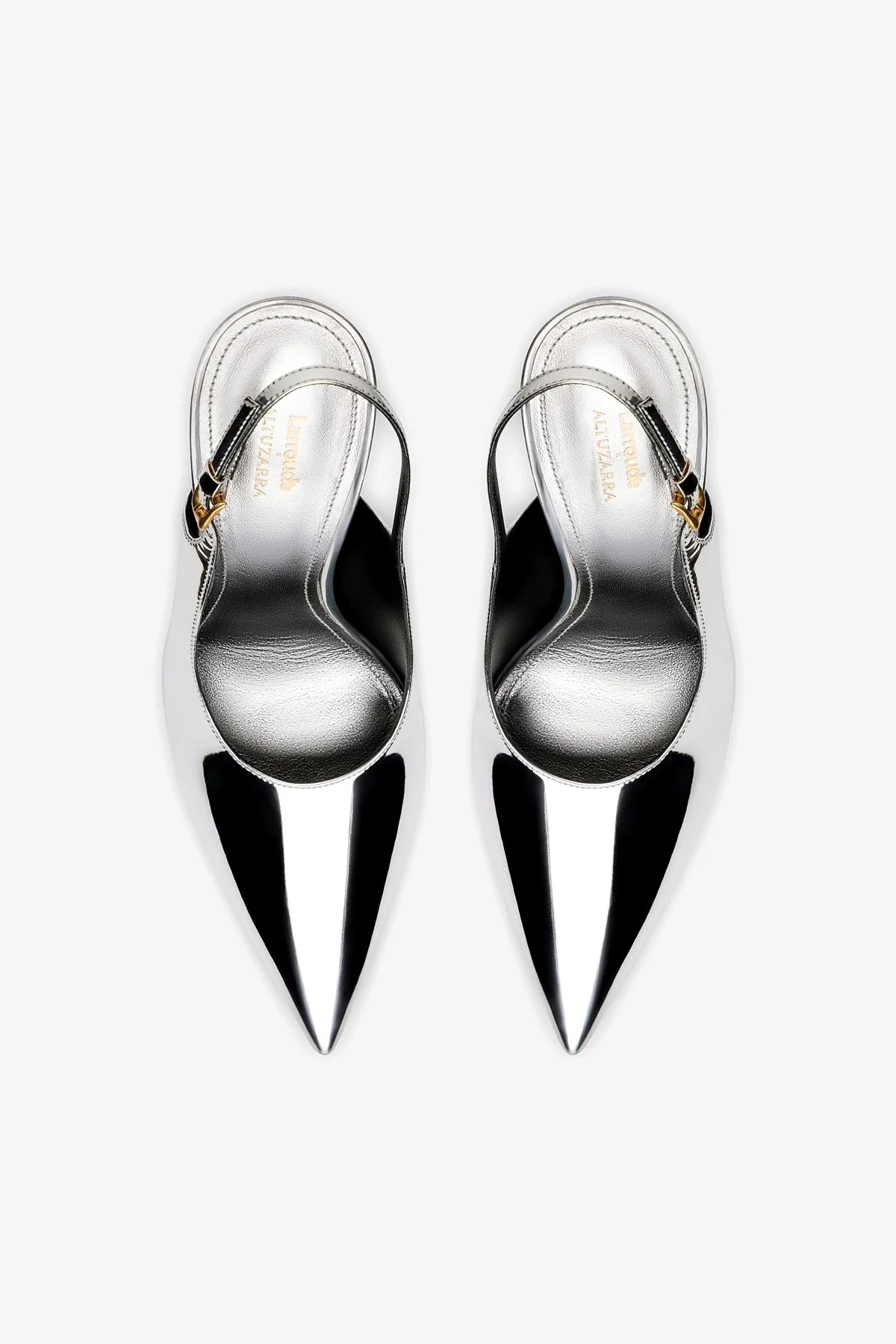 Larroudé x Altuzarra Pump In Silver Specchio - Image 3