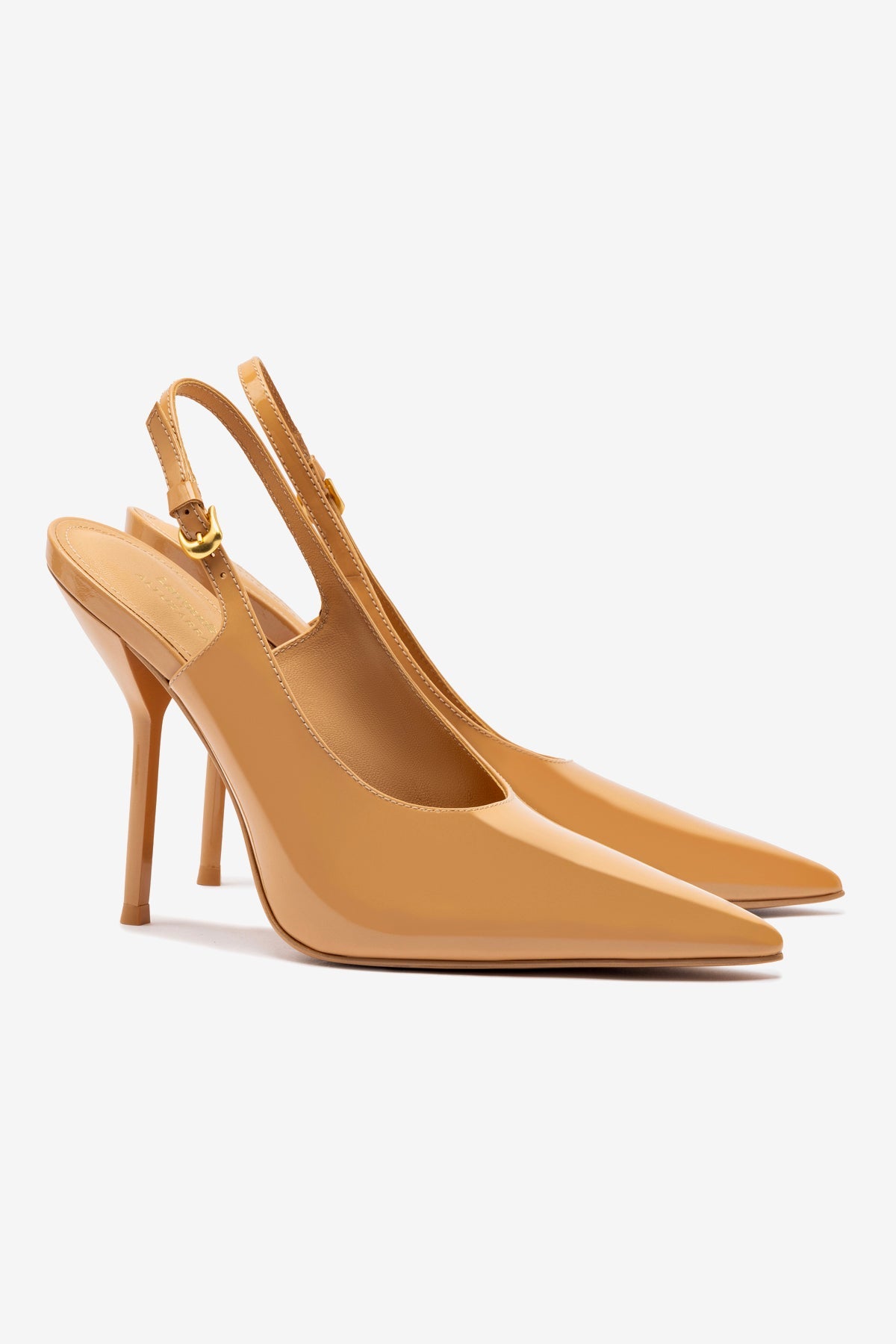 Larroude x Altuzarra Pump In Tan Patent Leather - Image 2
